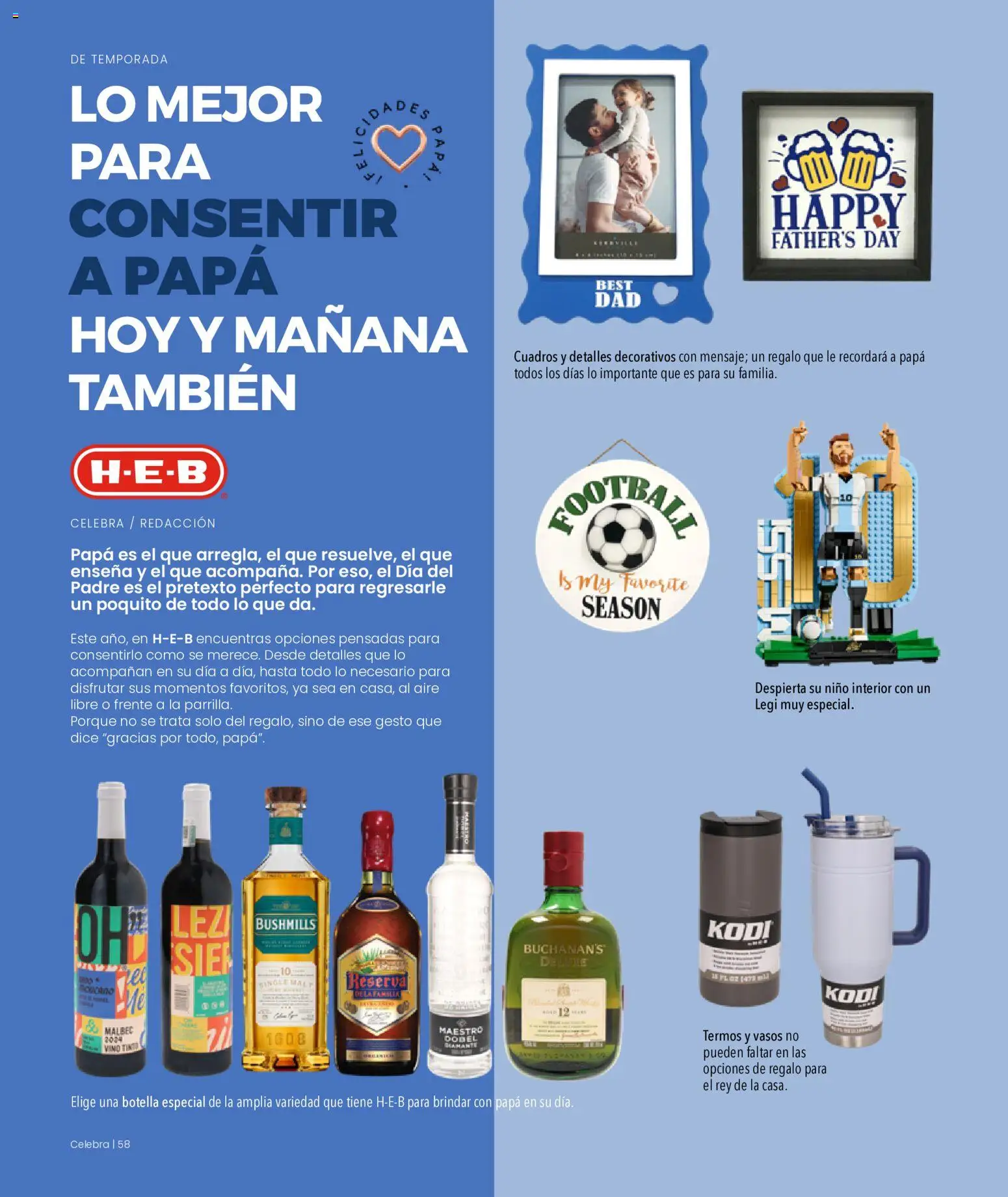Nuevas ofertas de H-E-B válidas en toda la República Mexicana desde el 01.05.2026. ¡Encuentra las mejores ofertas en H-E-B folleto Celebra! | Página: 58 | Productos: Papa, Parrilla, Botella, Vasos