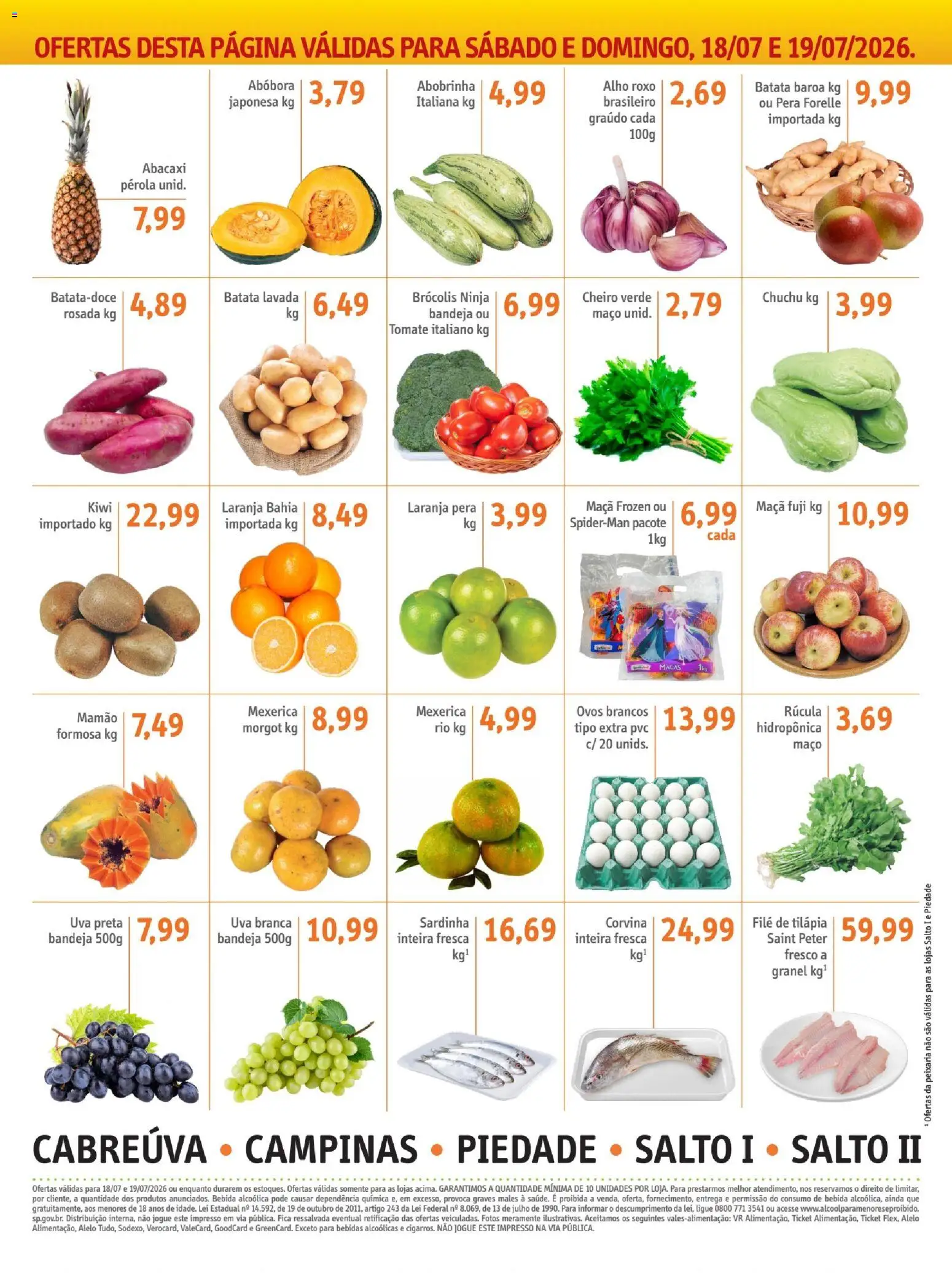 Sonda Folheto - válido de 17/07/2026 | Página: 8 | Produtos: Abobrinha, Maçãs, Batata, Sardinha