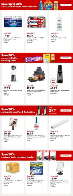 Preview of Staples weekly flyer / circulaire from shop Staples valid from Jul 24, 2026 | Page: 9 | Products: Fryer, Sponge, Mirror