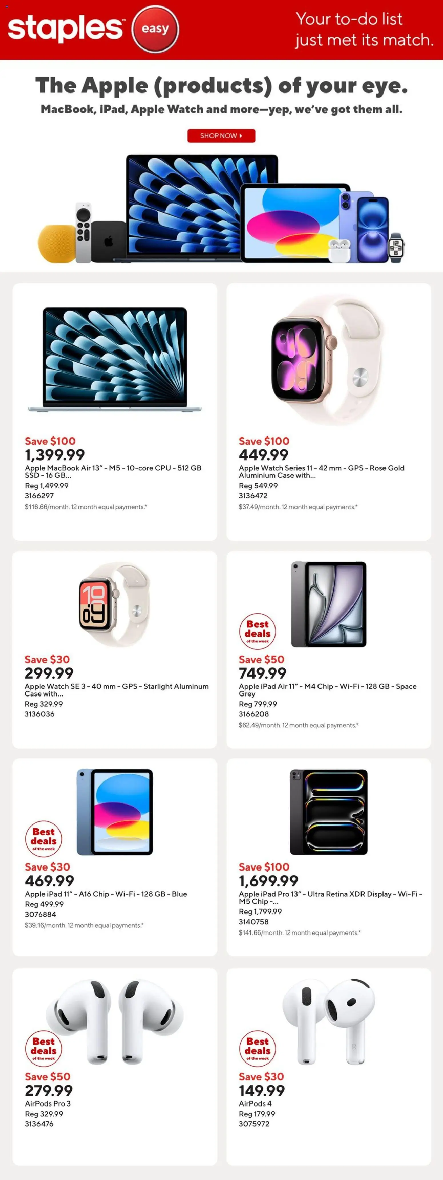 Staples flyer valid from 01.05.2026 | Page: 1 | Products: Watch, Case