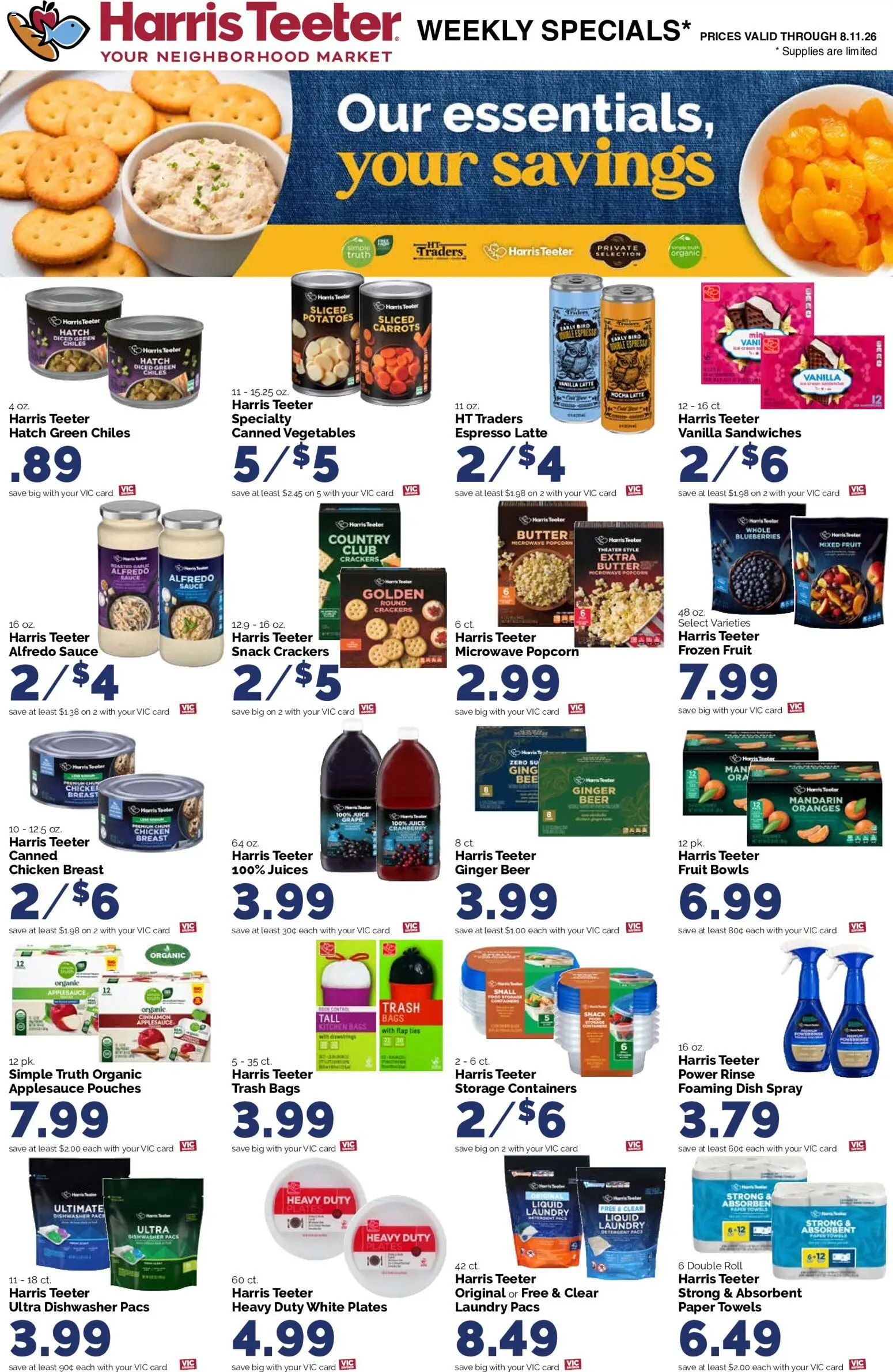 Harris Teeter Weekly Ad - valid from 08/05/2026 | Page: 12 | Products: Microwave, Beer, Oranges, Sauce