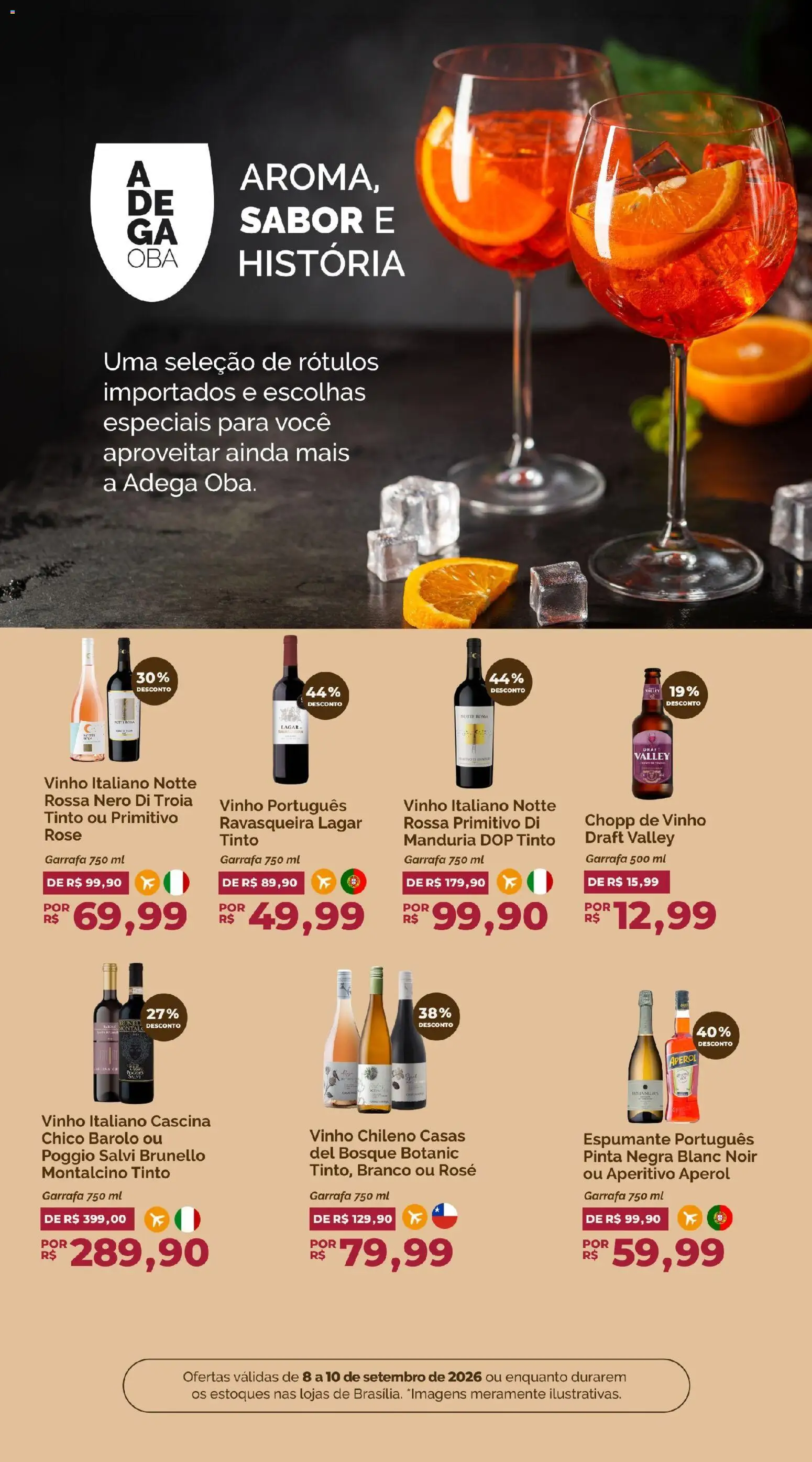 Oba Hortifruti Folheto - válido de 08/09/2026 | Página: 7 | Produtos: Espumante, Aperol, Vinho rosé, Vinho