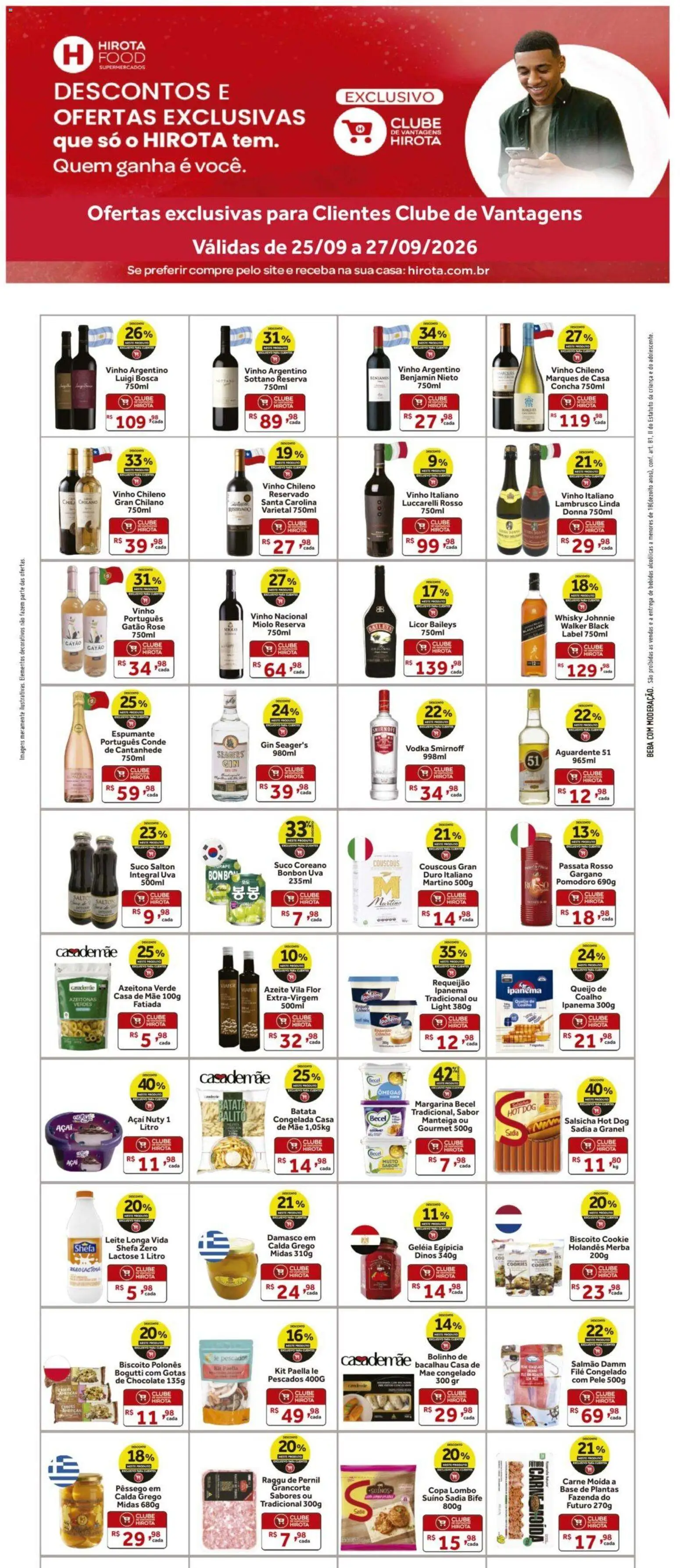 Hirota Food Folheto - válido de 25/09/2026 | Página: 1 | Produtos: Azeitonas, Salsicha, Queijo, Azeite