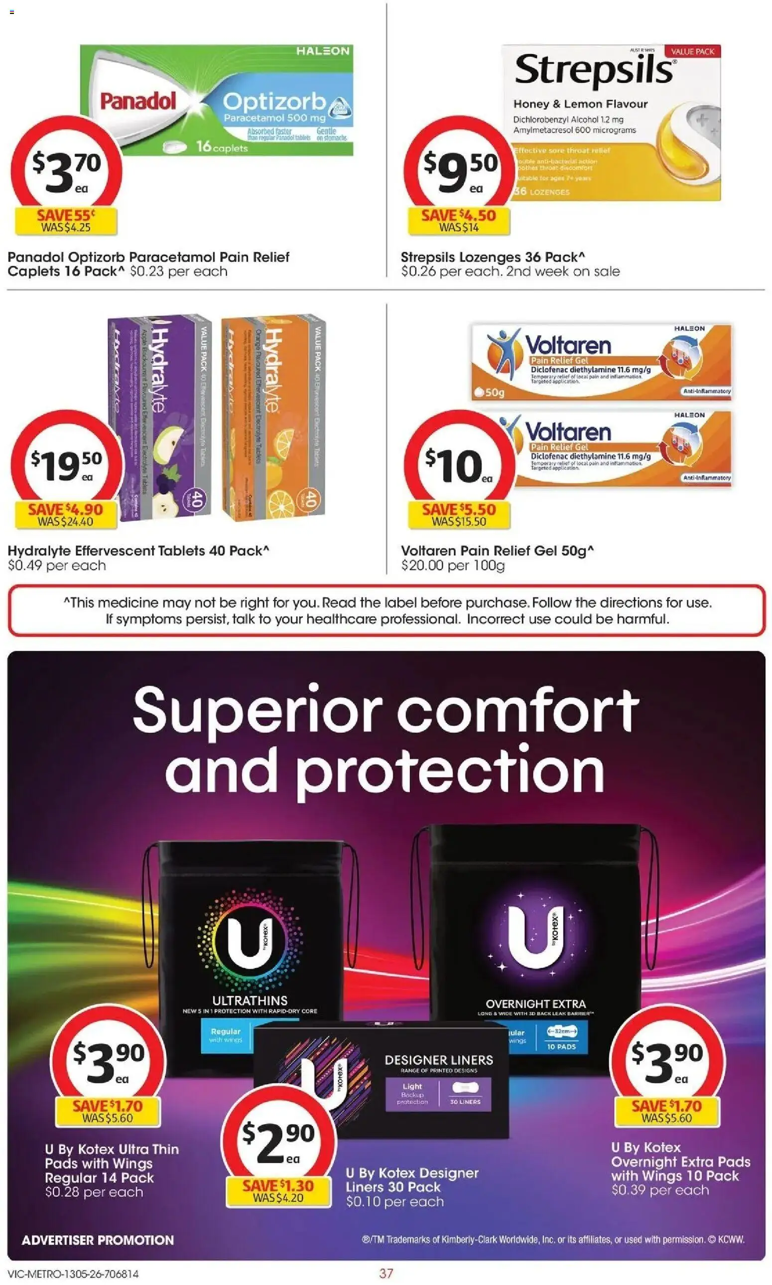 Coles catalogue - valid from 13.05.2026 | Page: 37 | Products: Light, Honey, Tablets, Pain relief
