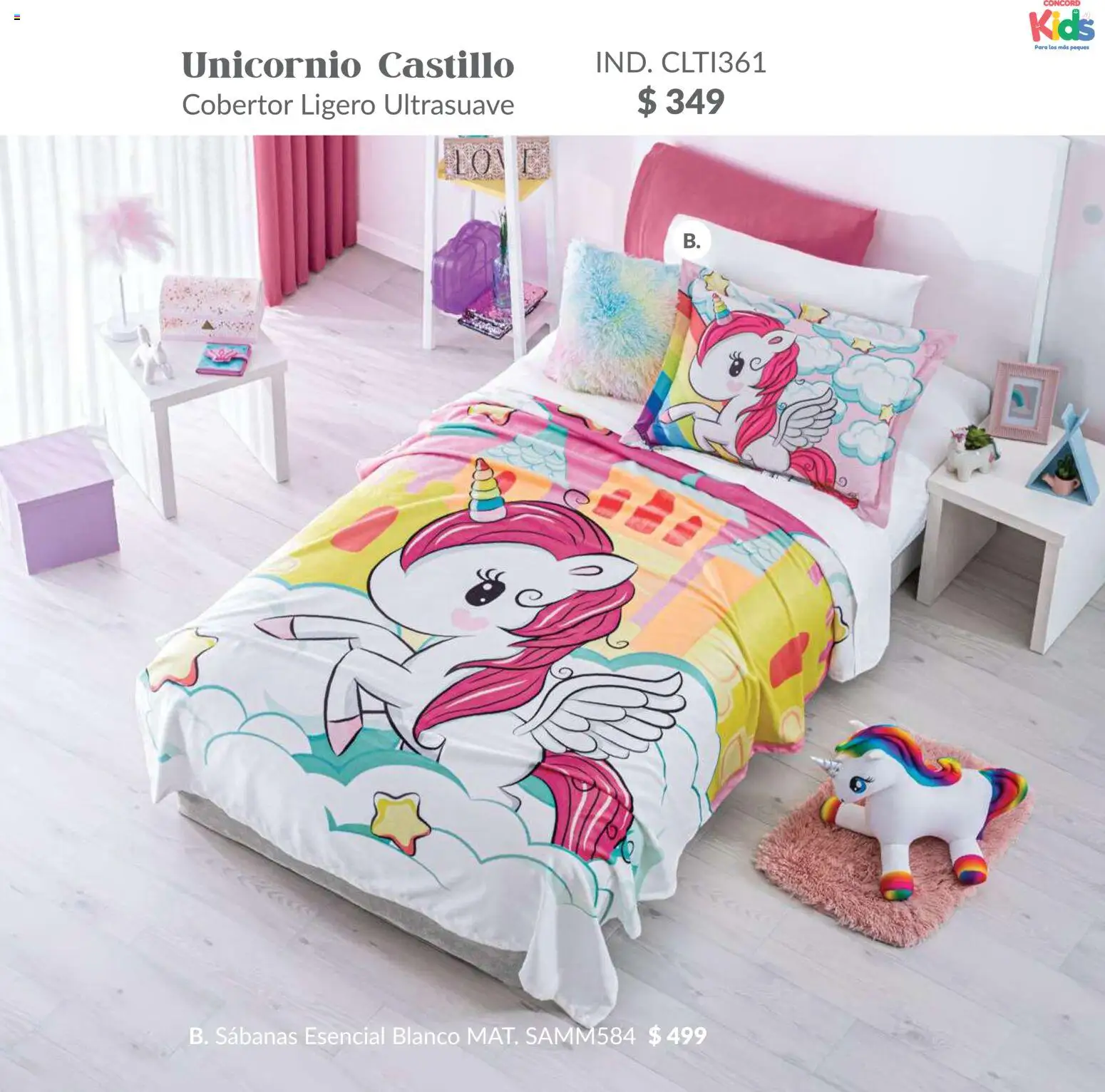 Nuevas ofertas de Colchas Concord válidas en toda la República Mexicana desde el 01/02/2026. ¡Encuentra las mejores ofertas en Colchas Concord catálogo Kids! | Página: 84 | Productos: Cobertor, Sabanas