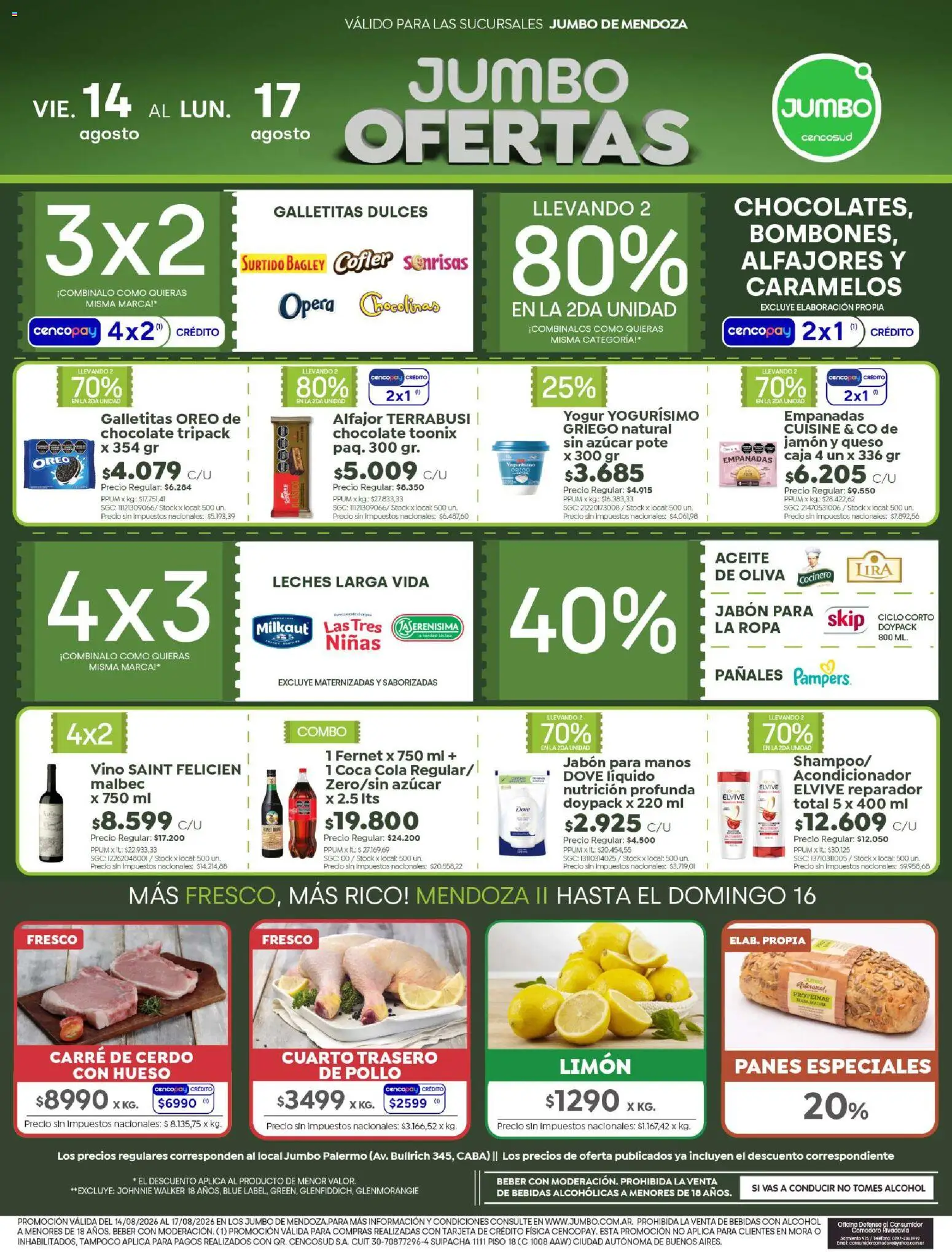 Jumbo - Ofertas | Mendoza │ válido desde el 13/08/2026 | Página: 1 | Productos: Jabón, Limón, Ropa, Alfajor