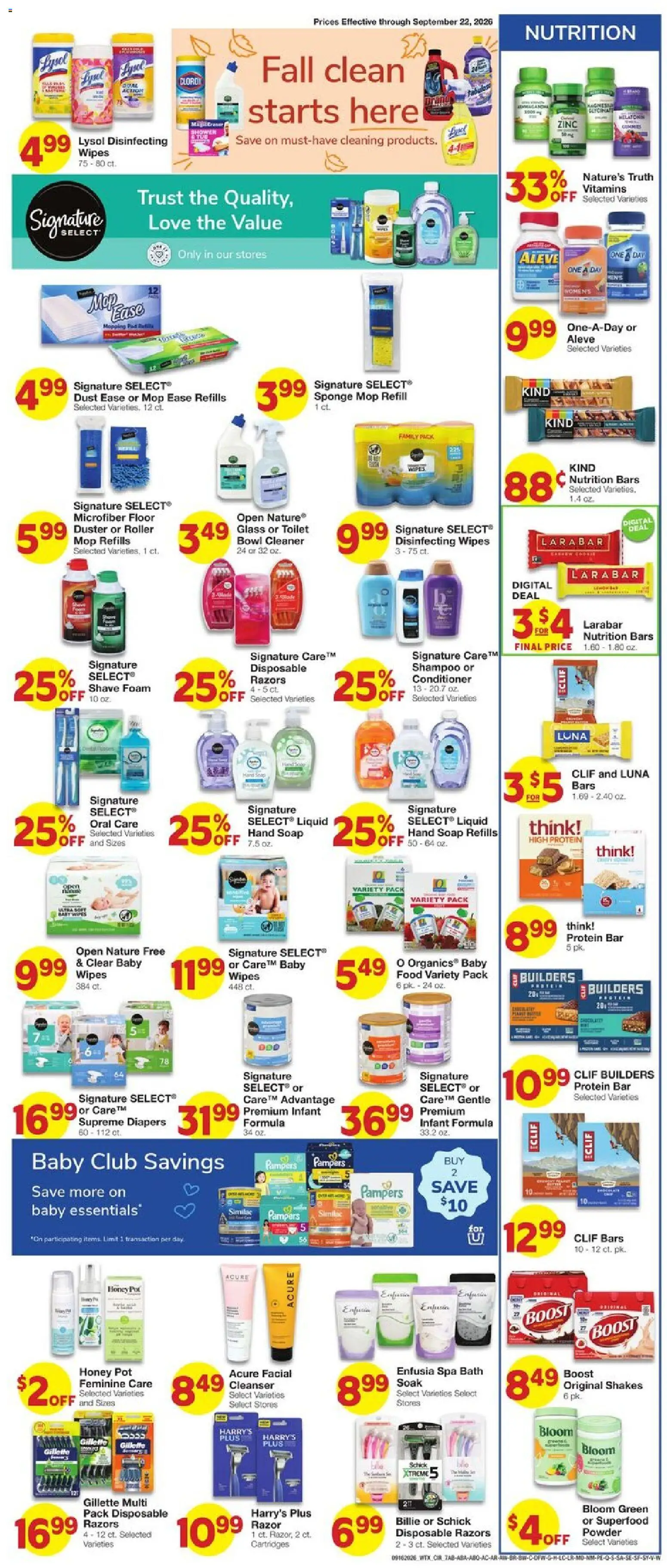 United Supermarkets Weekly Ad - valid from 09/16/2026 | Page: 7 | Products: Zinc, Conditioner, Protein, Protein bar