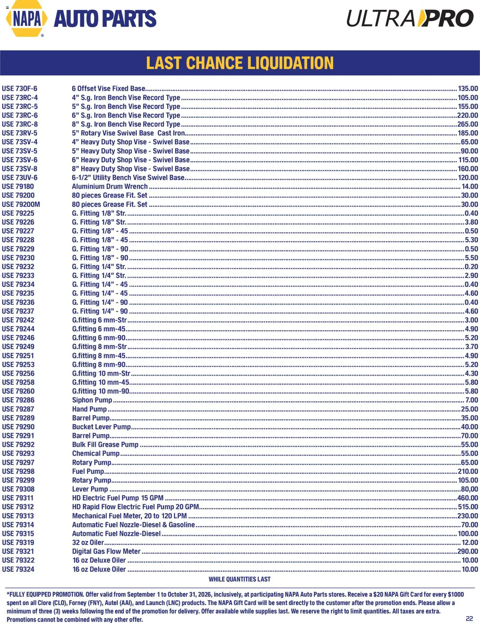NAPA Auto Parts flyer valid from Sep 1, 2026 | Page: 24 | Products: Iron