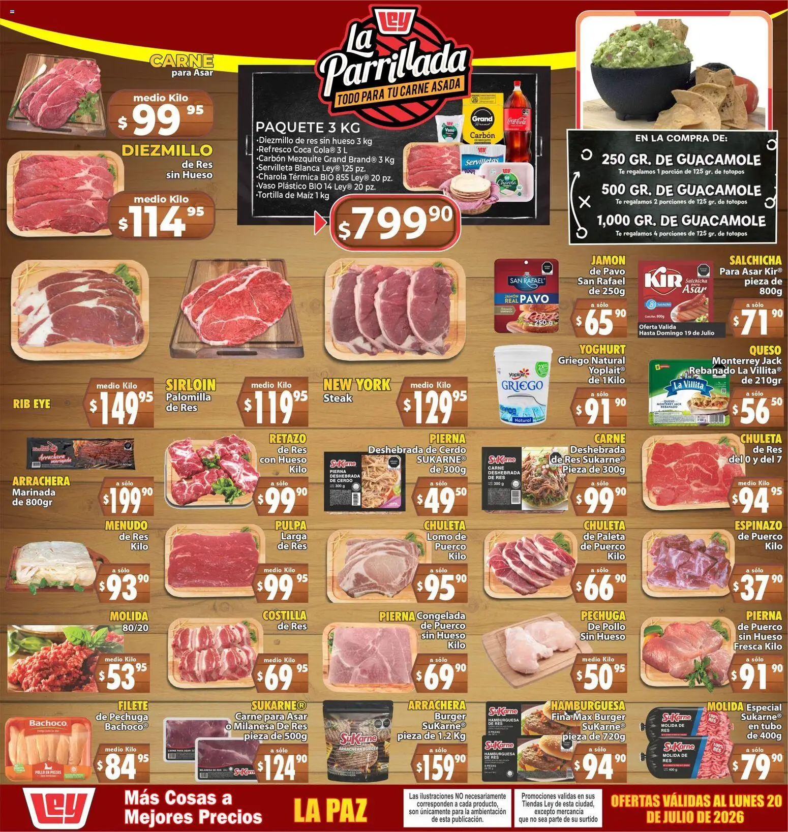 Nuevas ofertas de Casa Ley válidas en toda la República Mexicana desde el 18/07/2026. ¡Encuentra las mejores ofertas en Casa Ley folleto La parrillada! | Página: 1 | Productos: Salchicha, Paleta, Queso, Servilletas
