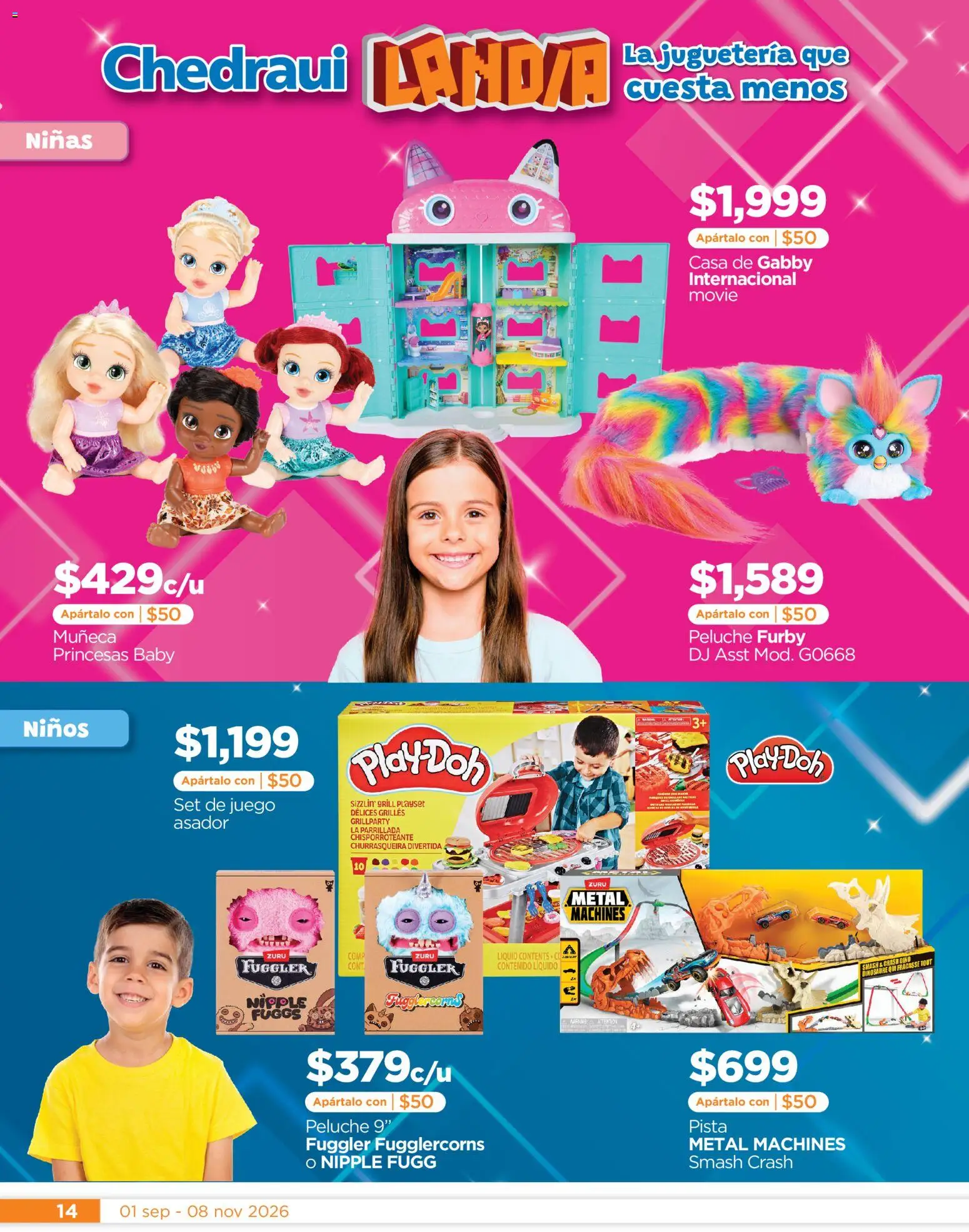 Nuevas ofertas de Chedraui válidas en toda la República Mexicana desde el 01/09/2026. ¡Encuentra las mejores ofertas en Chedraui Llegan los porti ofertones del otoño! | Página: 14 | Productos: Juego, Asador