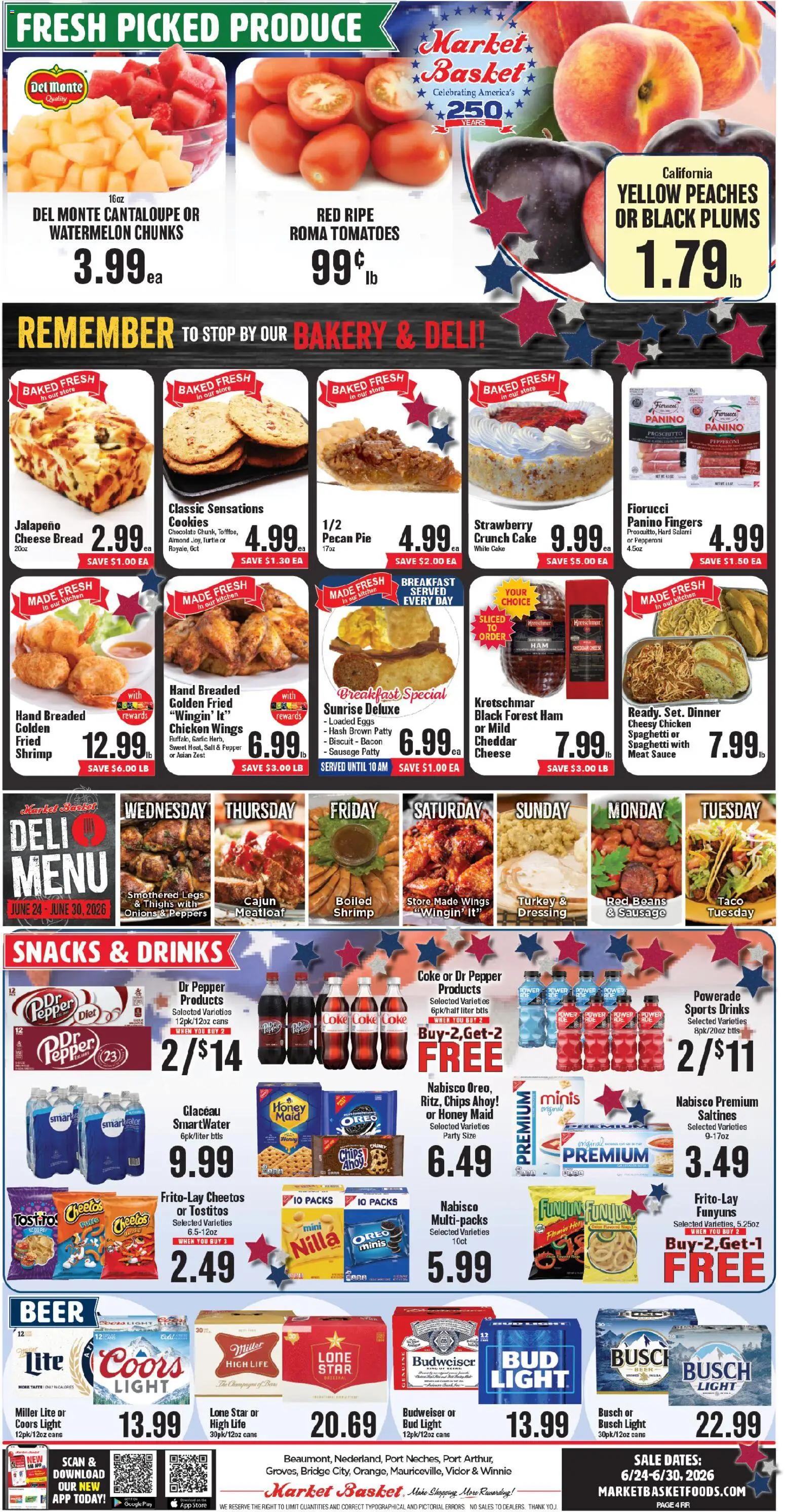 Market Basket Weekly Ad - valid from 24.06.2026 | Page: 6 | Products: Bakery, Bread, Cookies, Pecan Pie