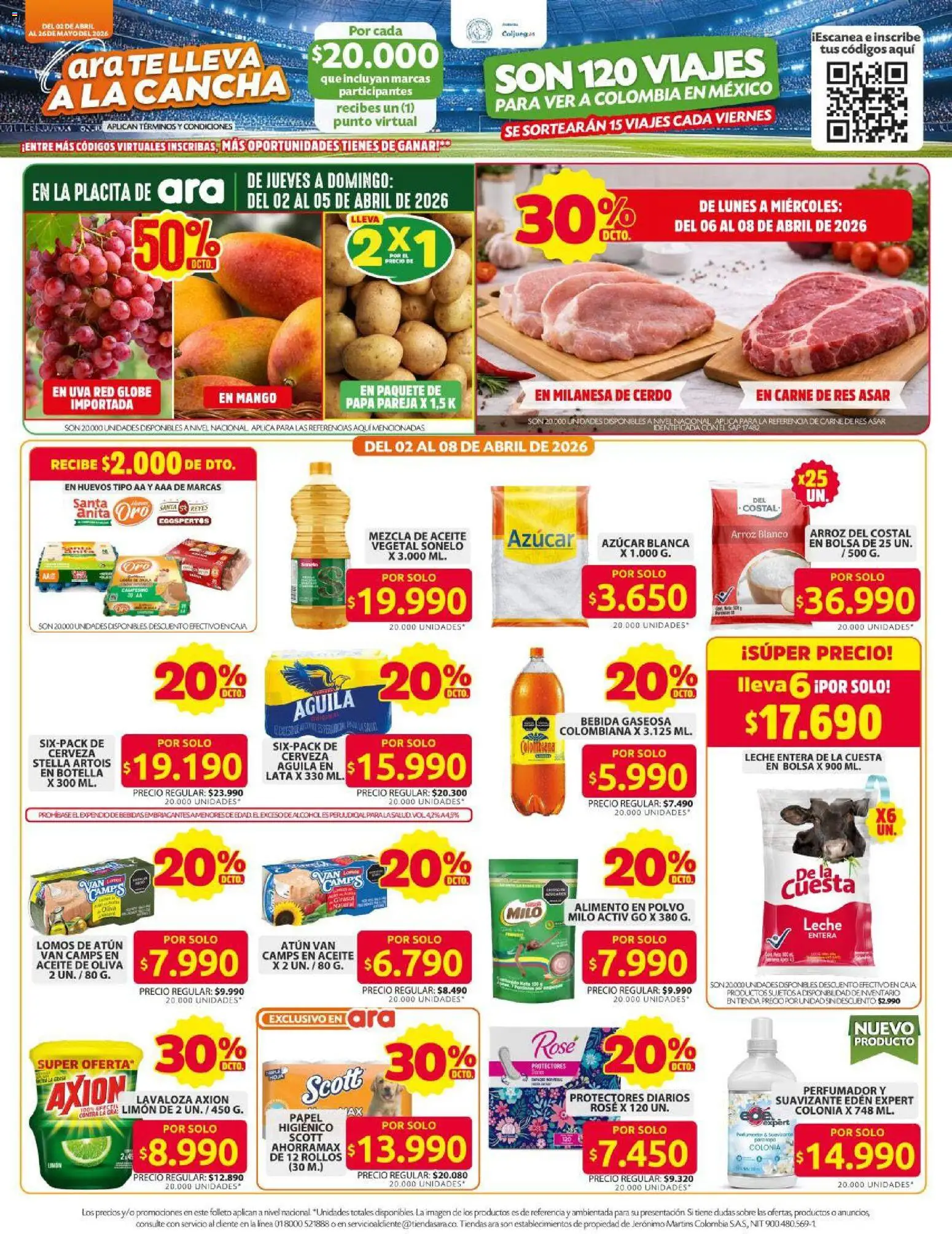 Ara revista - valida desde el 01.04.2026 | Página: 3 | Productos: Té, Protectores diarios, Gaseosa, Papa