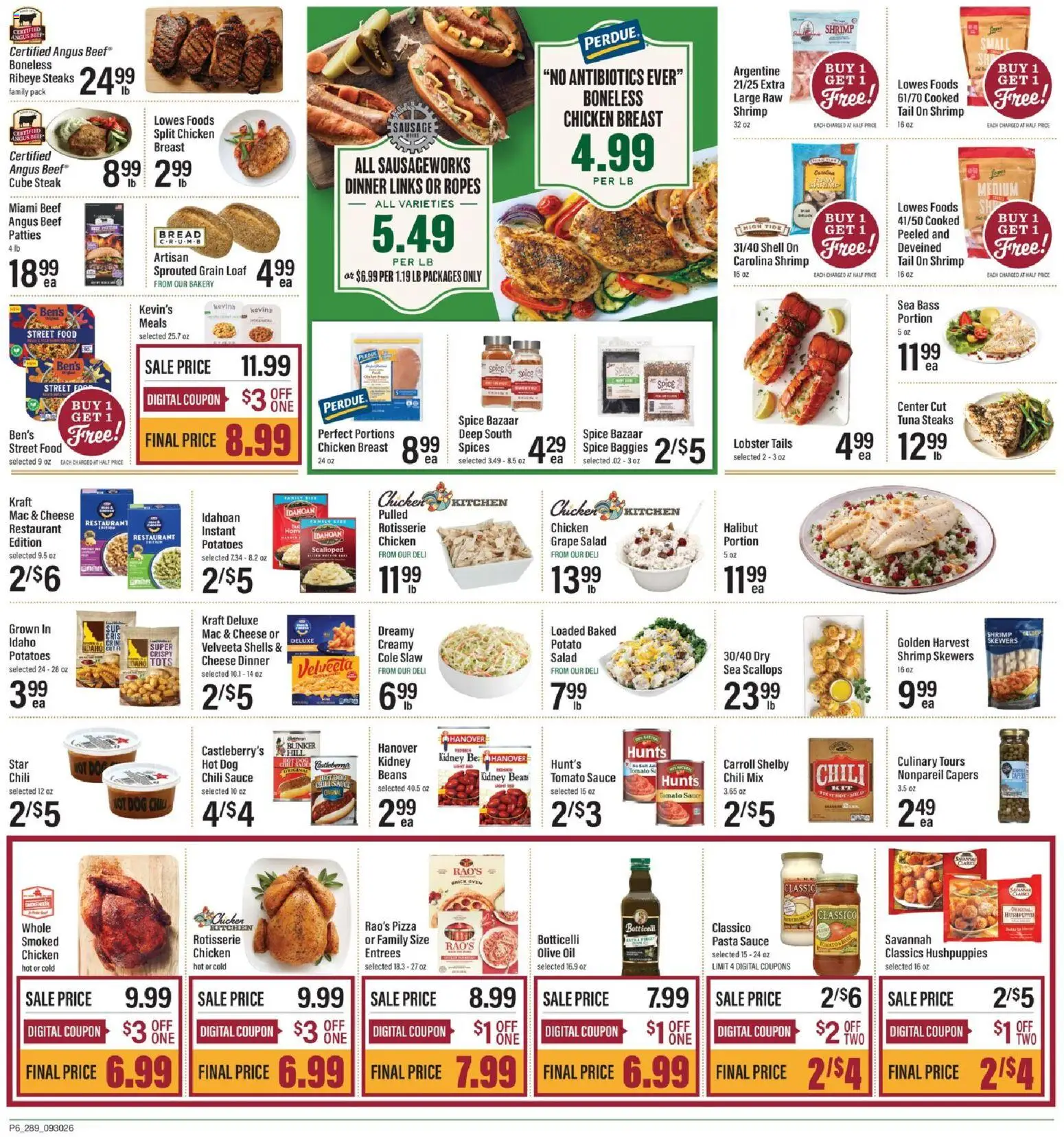 Lowes Foods Weekly Ad - valid from 09/30/2026 | Page: 9 | Products: Cheese, Salad, Spices, Beans
