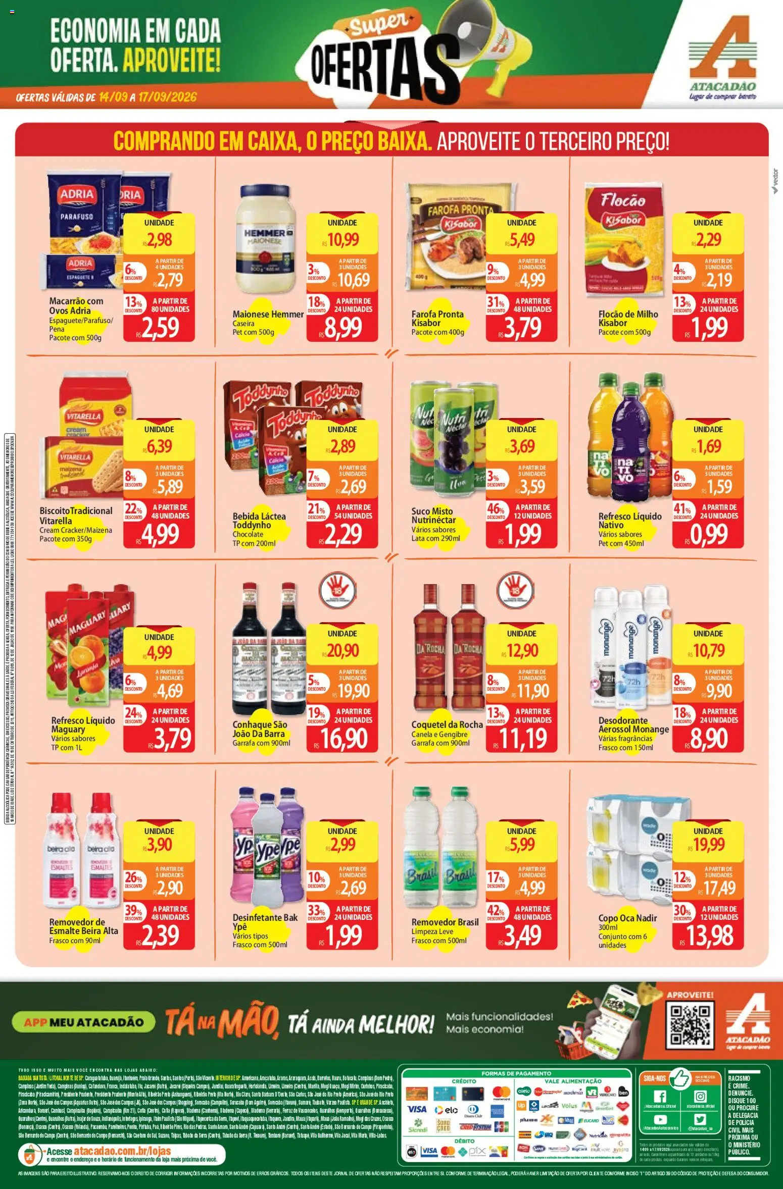 Atacadão Folheto - válido de 14/09/2026 | Página: 7 | Produtos: Conhaque, Maionese, Milho, Canela