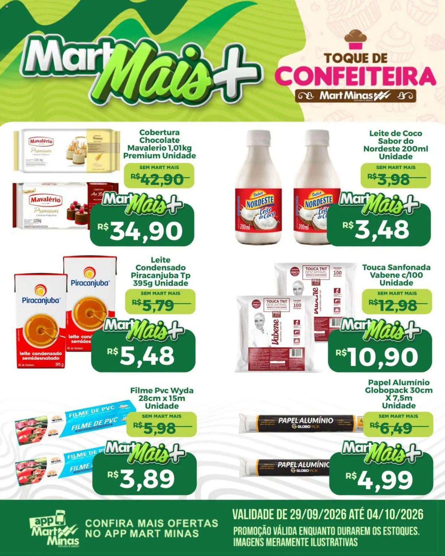 Mart Minas Folheto - válido de 29/09/2026 | Página: 2 | Produtos: filme de PVC, Touca, Papel alumínio, Leite