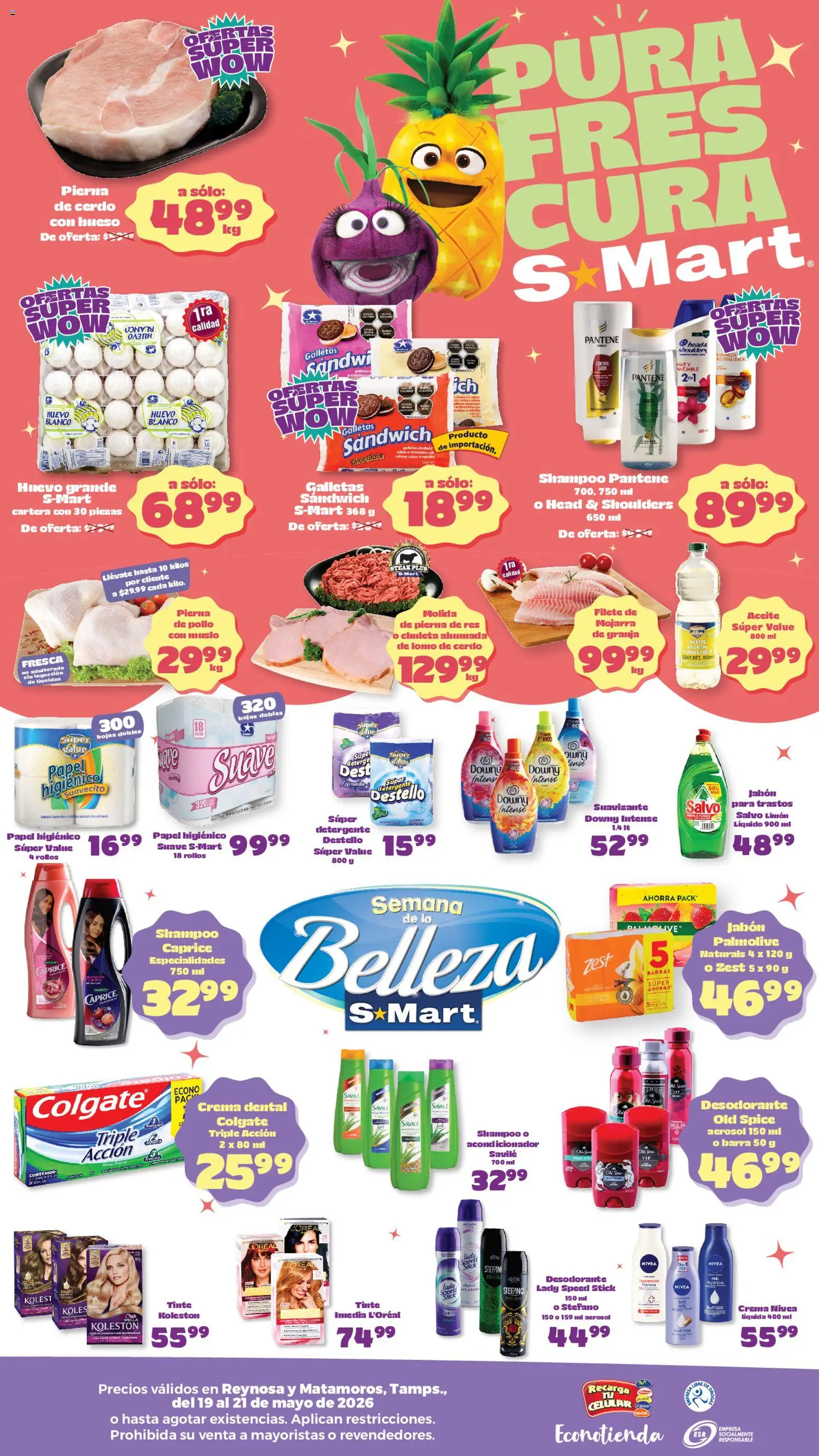 Nuevas ofertas de S-Mart válidas en toda la República Mexicana desde el 19.05.2026. ¡Encuentra las mejores ofertas en S-Mart folleto Matamoros! | Página: 2 | Productos: Crema, Res, Barra, Acondicionador