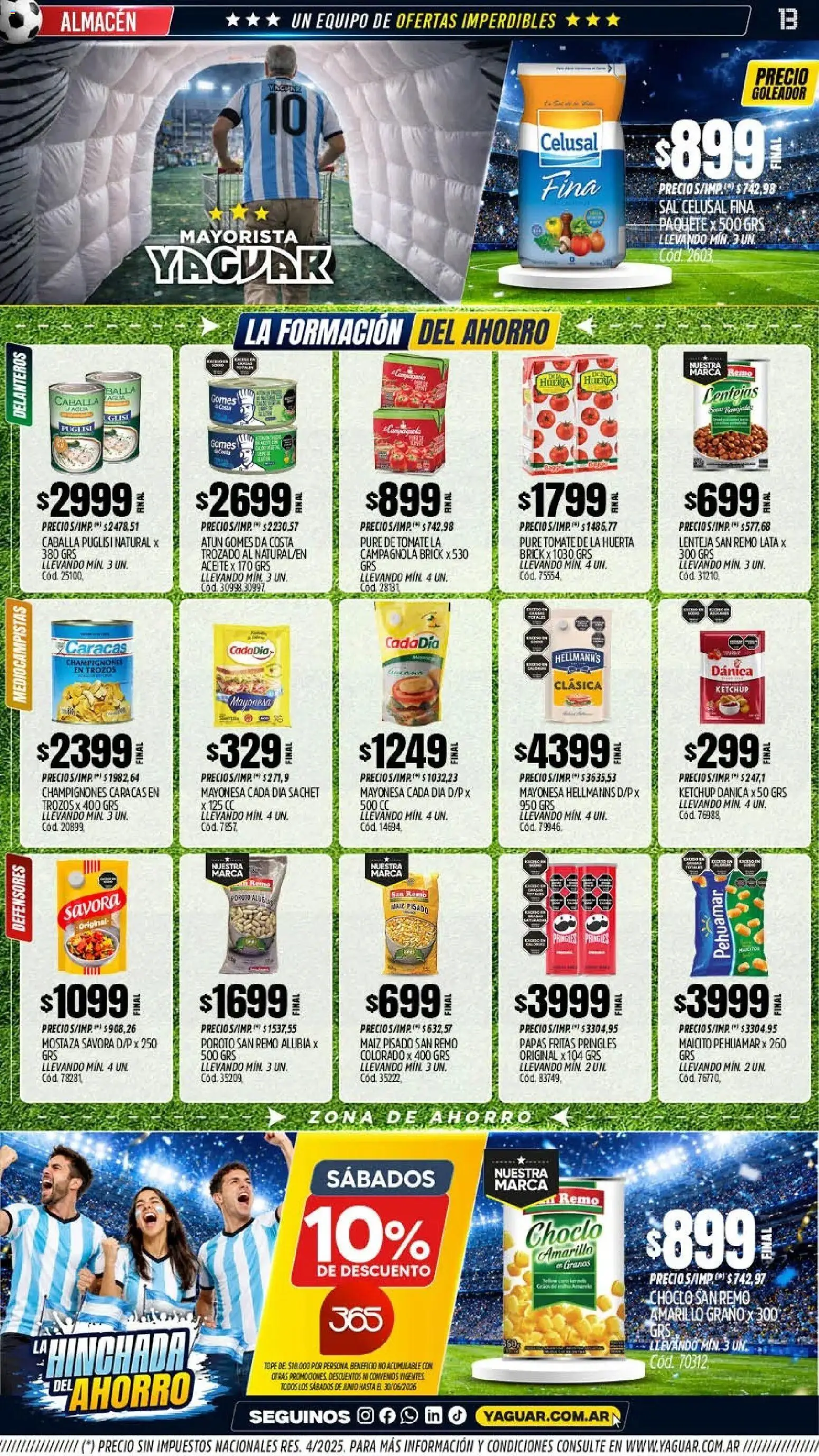 Yaguar - Oferta Semanal Misiones │ válido desde el 15.06.2026 | Página: 12 | Productos: Choclo, Aceite, Sal, Papas fritas
