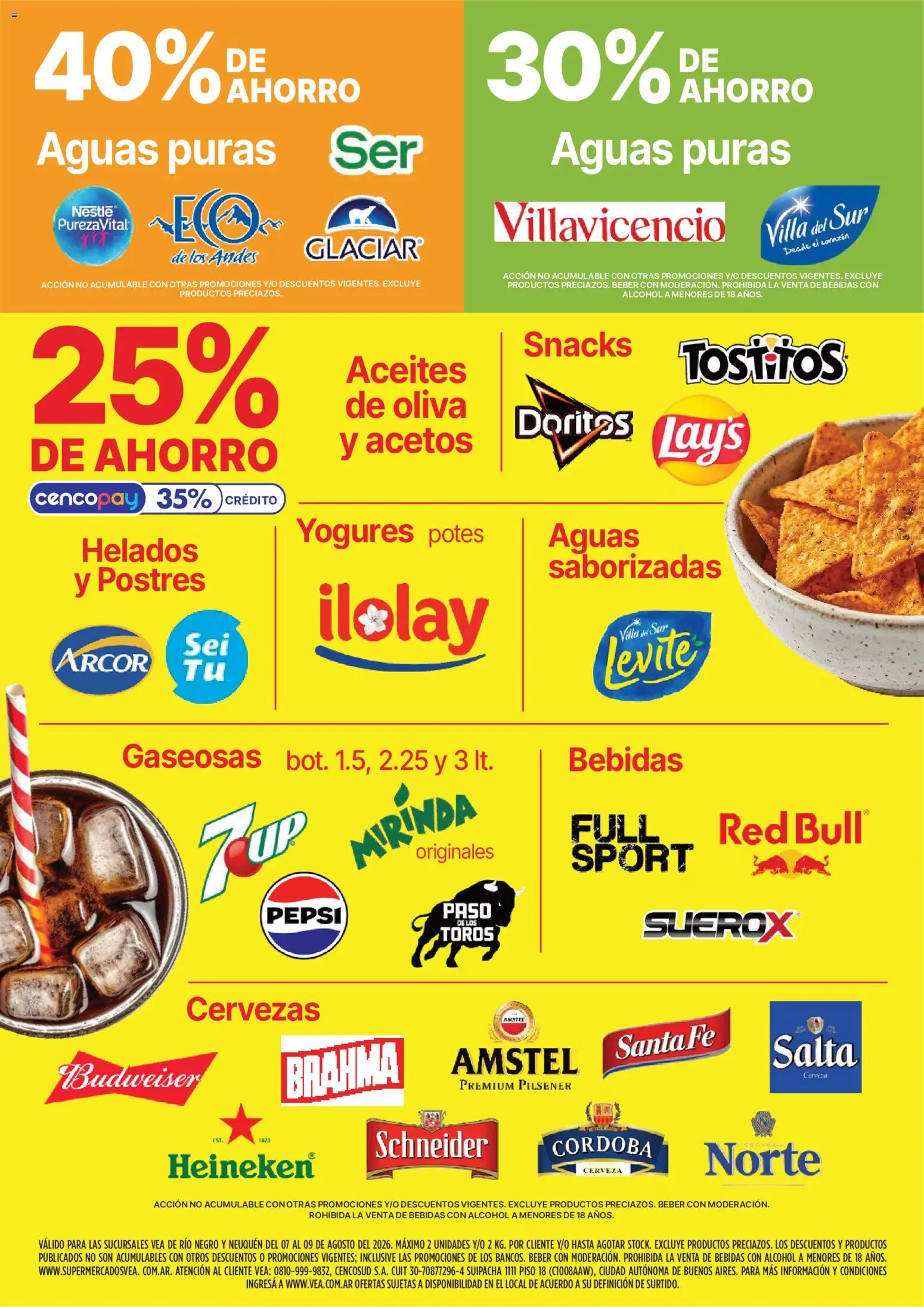 Vea - Volante fin de semana Patagonia │ válido desde el 07/08/2026 | Página: 3 | Productos: Bebidas, Oliva, Alcohol, Snacks