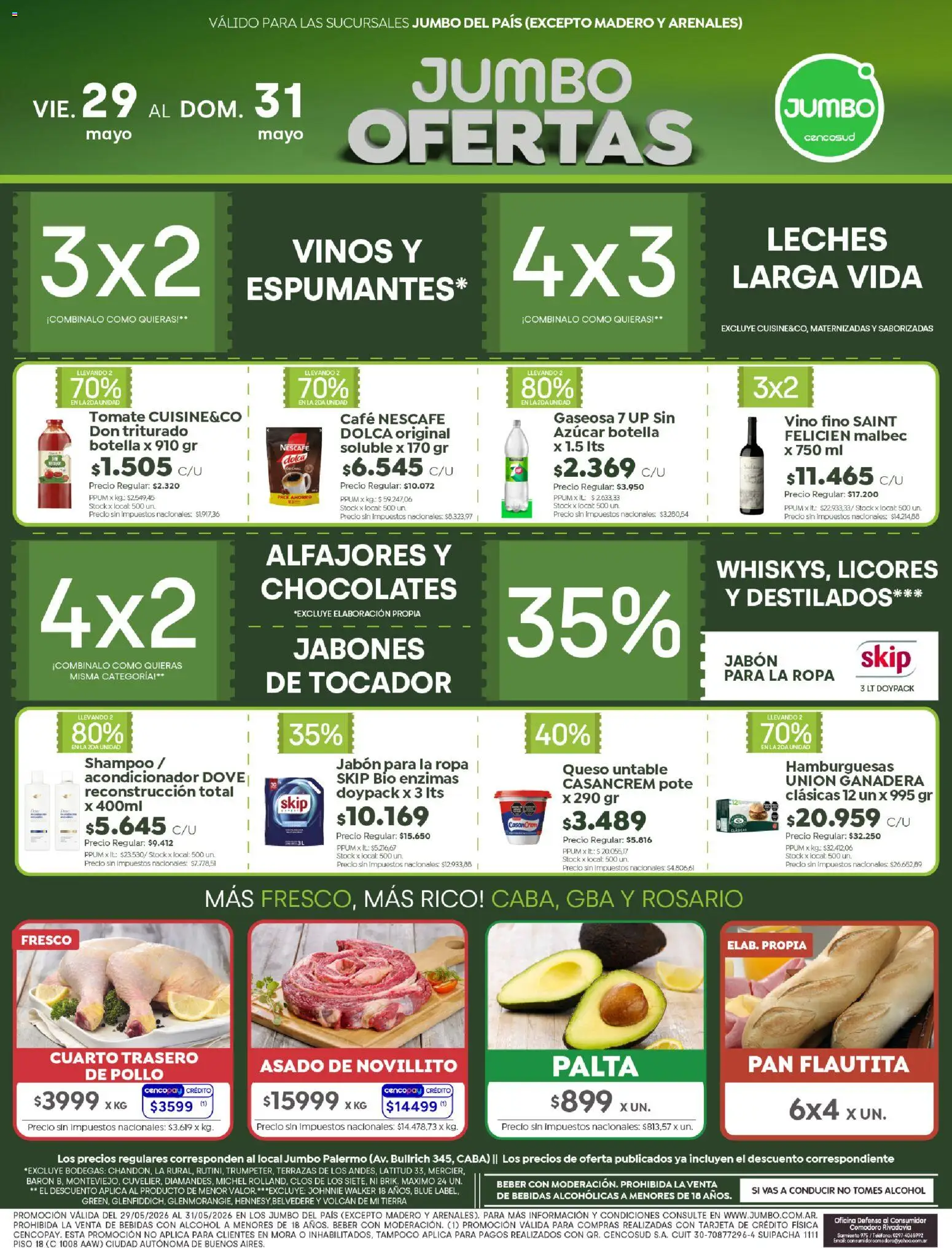 Jumbo ofertas │ válido desde el 29.05.2026 | Página: 1 | Productos: Rosario, Gaseosa, Ropa, Palta
