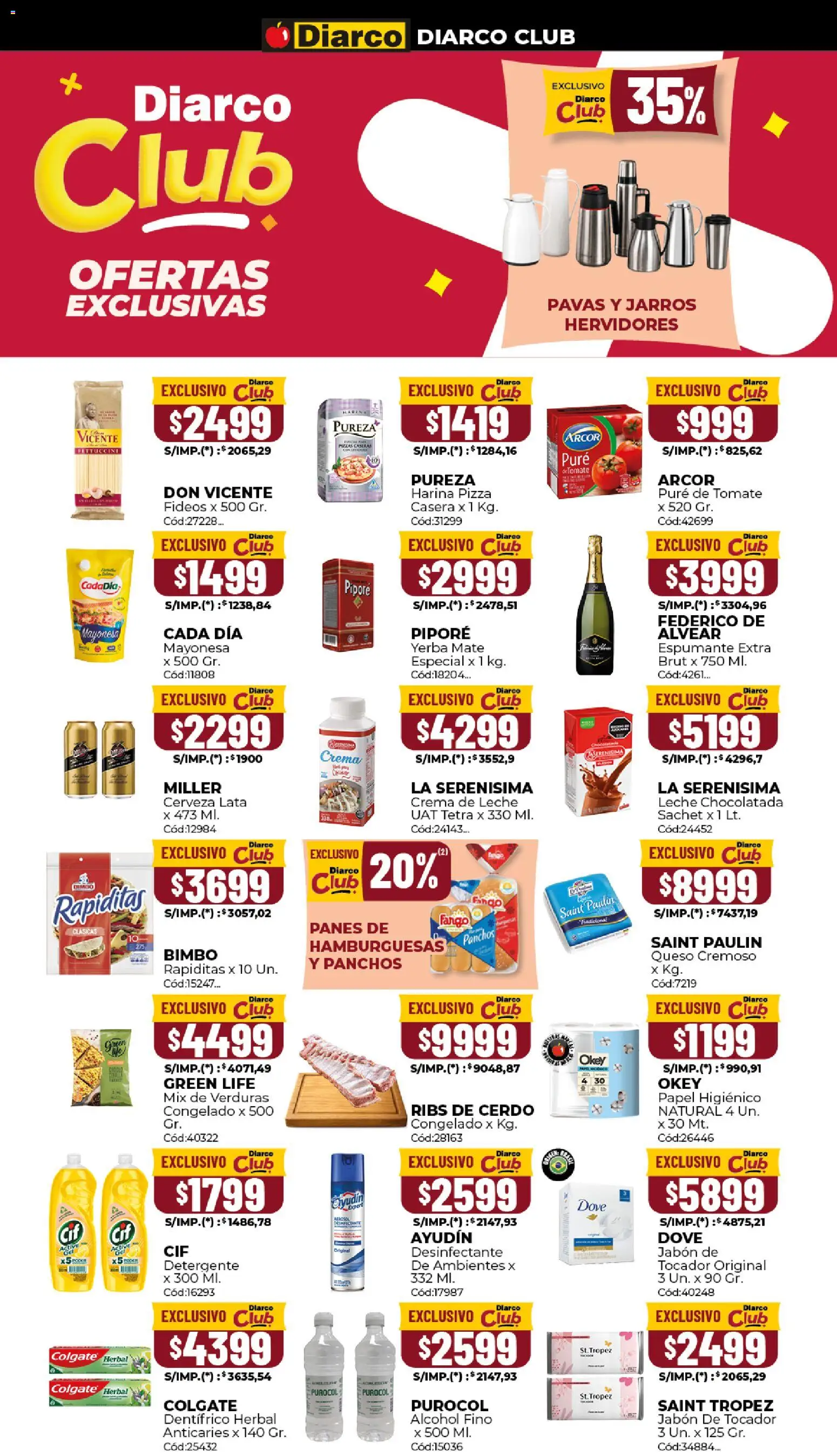 Diarco ofertas │ válido desde el 20/07/2026 | Página: 9 | Productos: Crema de leche, Pure de Tomate, Chocolatada, Crema