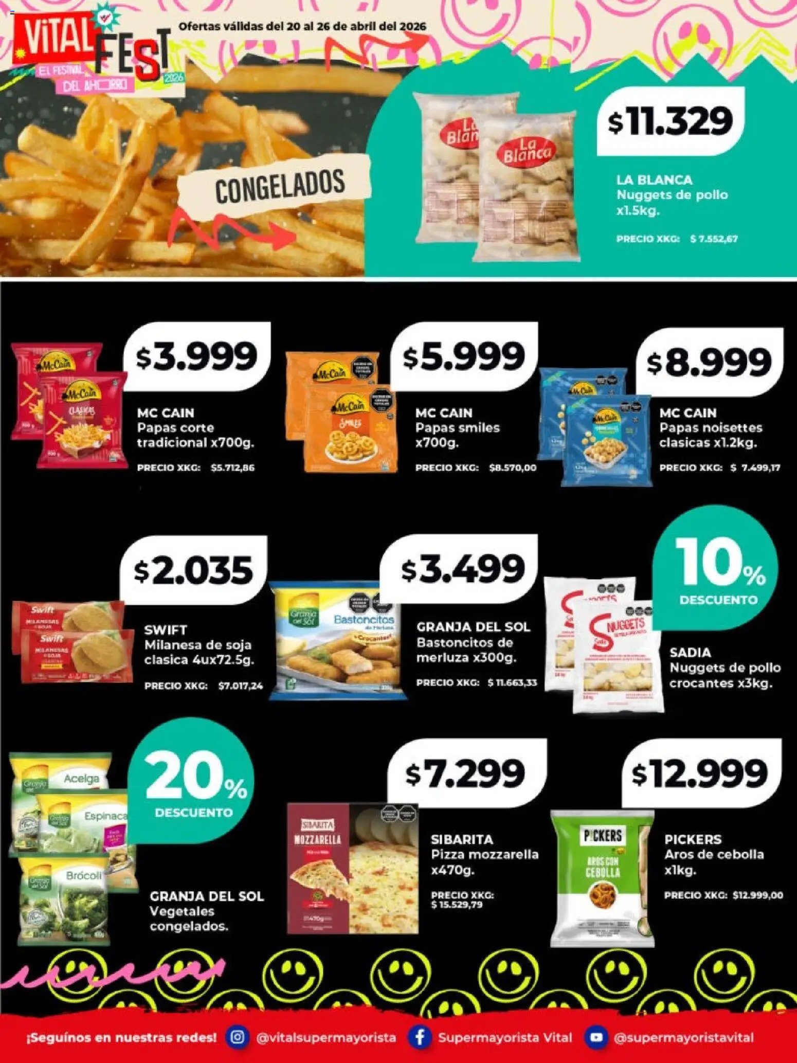 Vital - Especial de frescos │ válido desde el 20.04.2026 | Página: 7 | Productos: Cebolla, Milanesa, Brocoli, Pizza