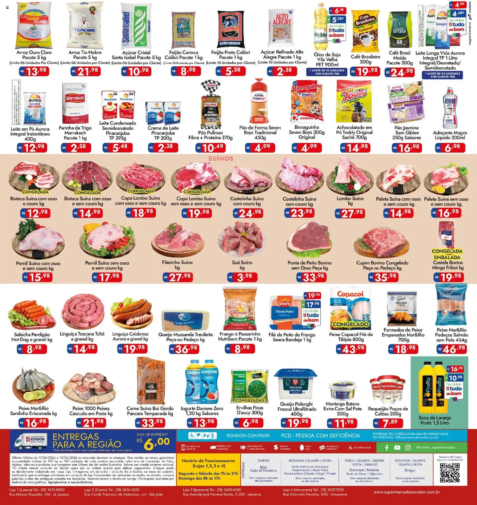 Supermercados Rondon Folheto - válido de 17.06.2026 | Página: 2 | Produtos: Adoçante, Óleo, Suco, Mussarela