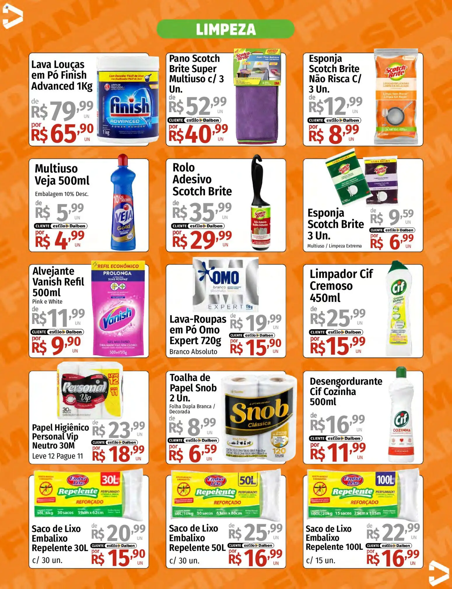 Supermercado Dalben Folheto - válido de 04/09/2026 | Página: 13 | Produtos: Desengordurante, Rolo, Roupas, Repelente
