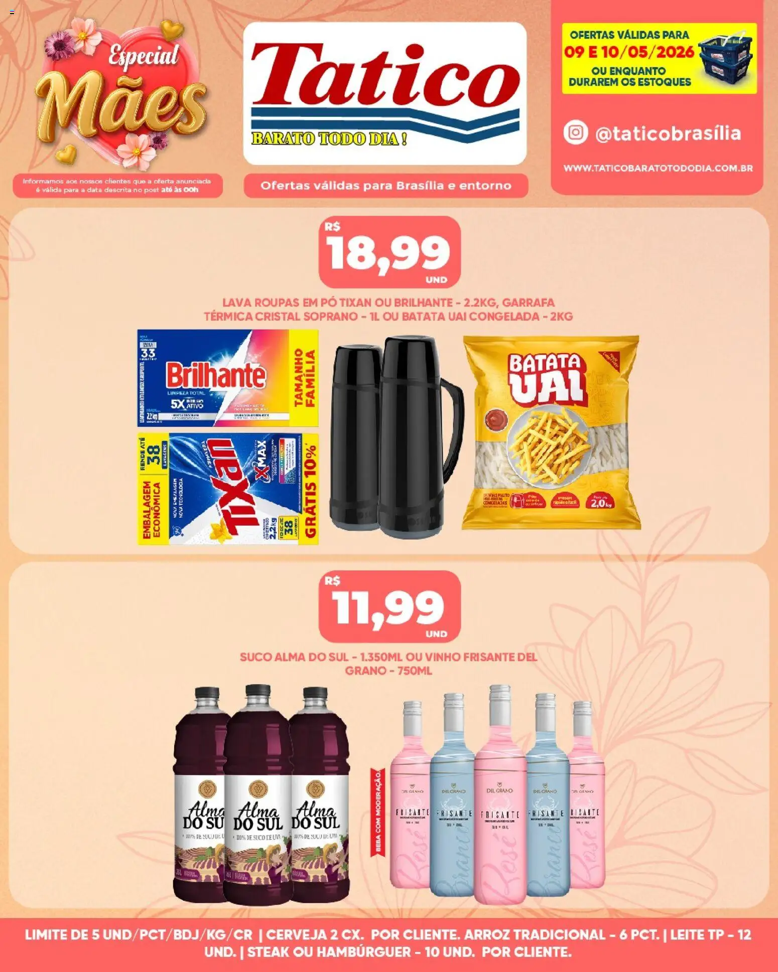 Tatico Folheto - válido de 11.05.2026 | Página: 26 | Produtos: Garrafa térmica, Vinho, Hambúrguer, Batata
