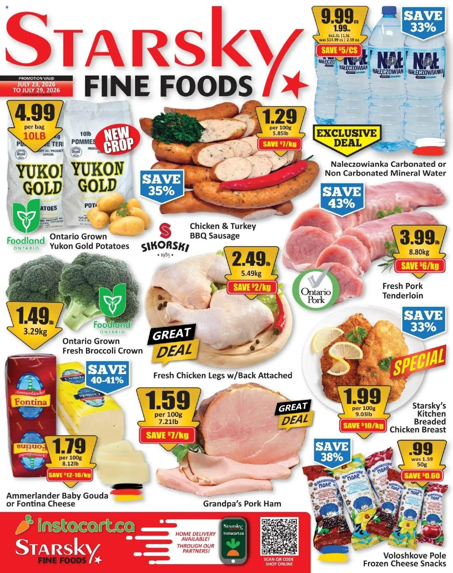 Starsky flyer valid from Jul 23, 2026 | Page: 1 | Products: Turkey, Bag, Cheese, Pork