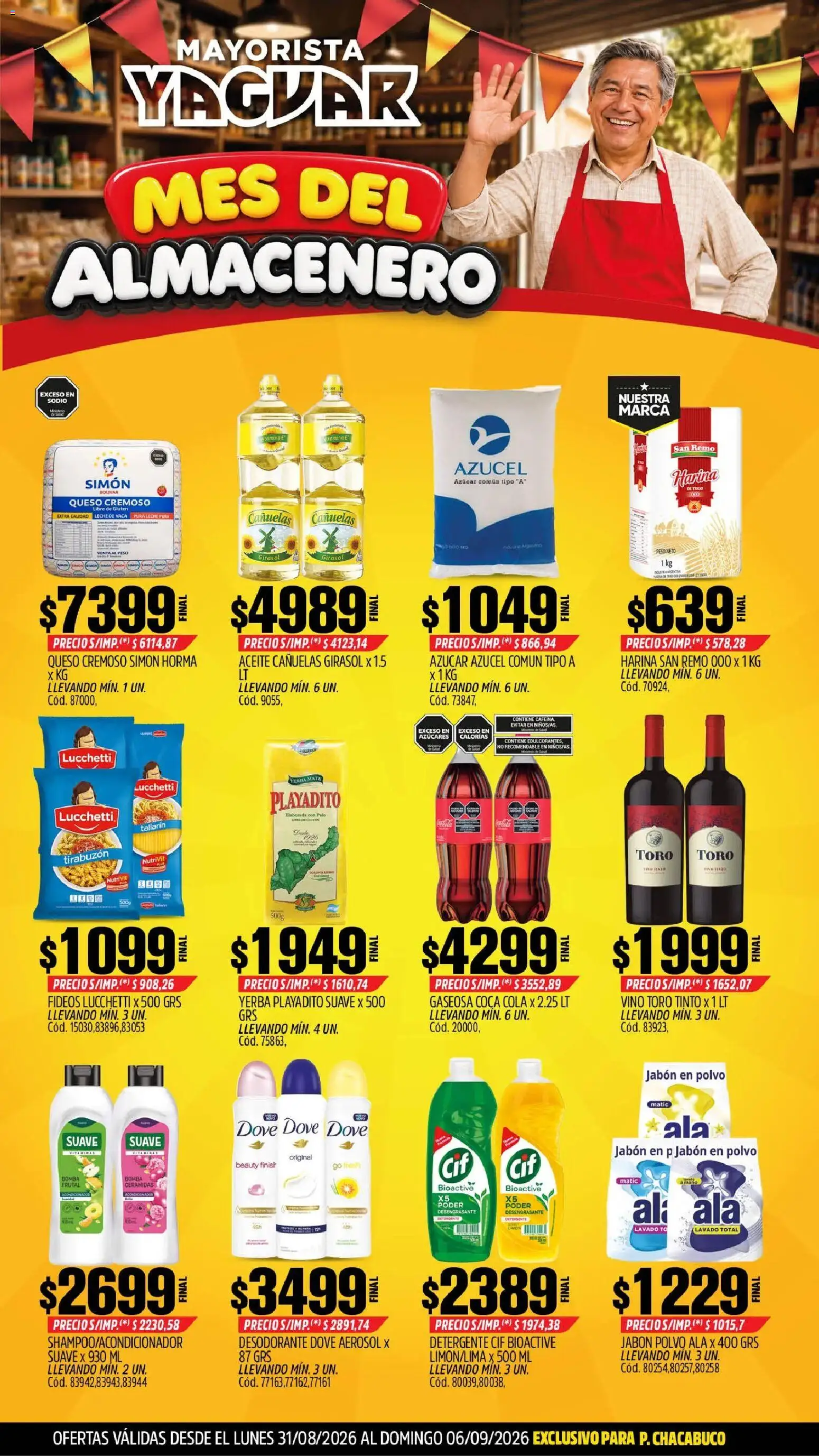 Yaguar - Oferta Semanal Parque Chacabuco │ válido desde el 31/08/2026 | Página: 1 | Productos: Peso, Polvo, Jabón, Queso