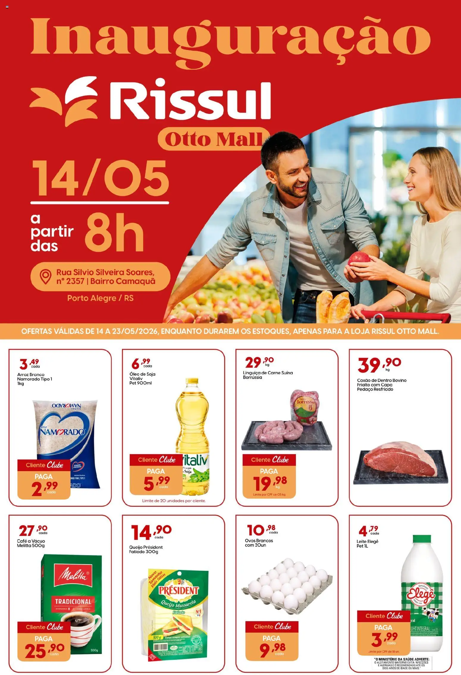 Rissul Folheto - válido de 14.05.2026 | Página: 1 | Produtos: Queijo, Café, Carne, Soja