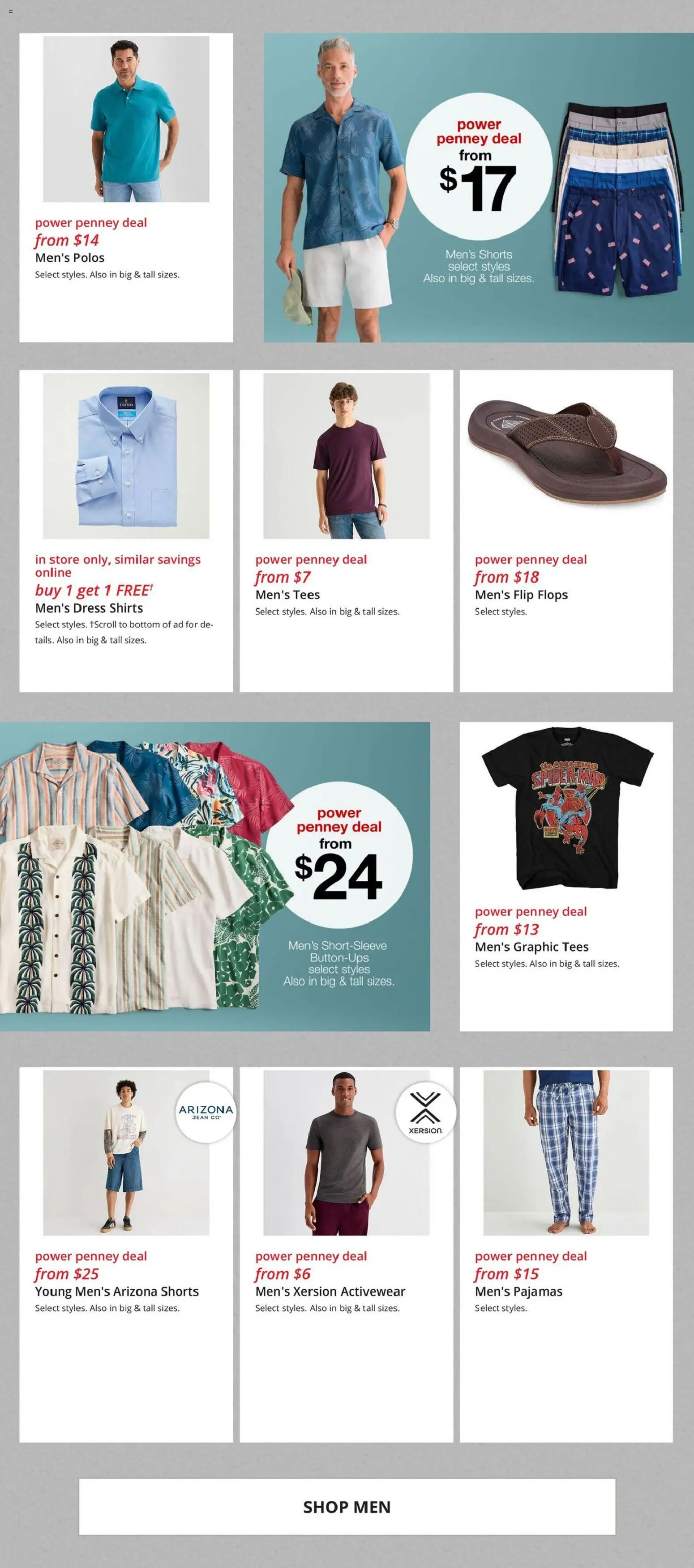 JCPenney Weekly Ad - valid from 07/13/2026 | Page: 3 | Products: Shorts, Pajamas, Flops, Dress