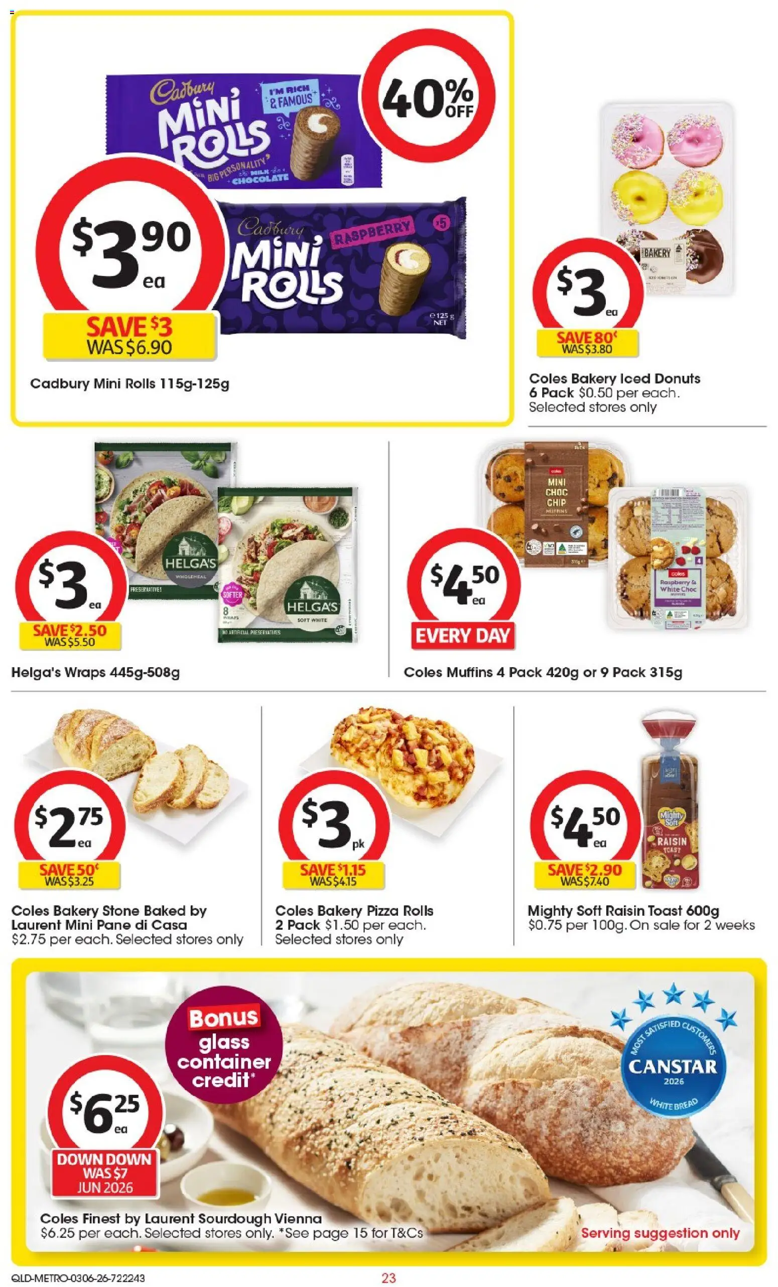 Coles catalogue - valid from 03.06.2026 | Page: 23 | Products: Milk, Donuts, Bread, Bakery