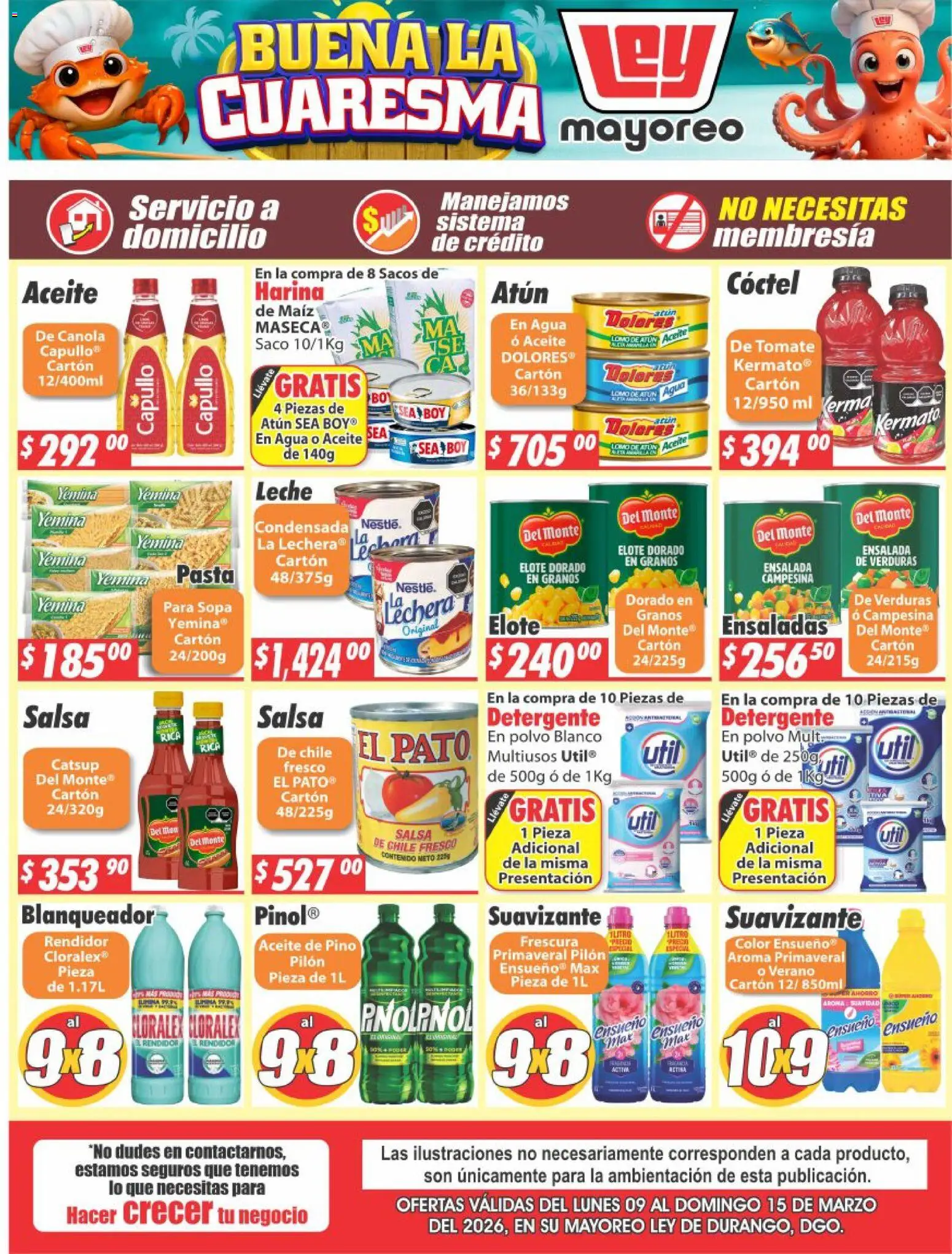 Nuevas ofertas de Casa Ley válidas en toda la República Mexicana desde el 09.03.2026. ¡Encuentra las mejores ofertas en Casa Ley folleto! | Página: 2 | Productos: Sopa, Tomate, Catsup, Suavizante