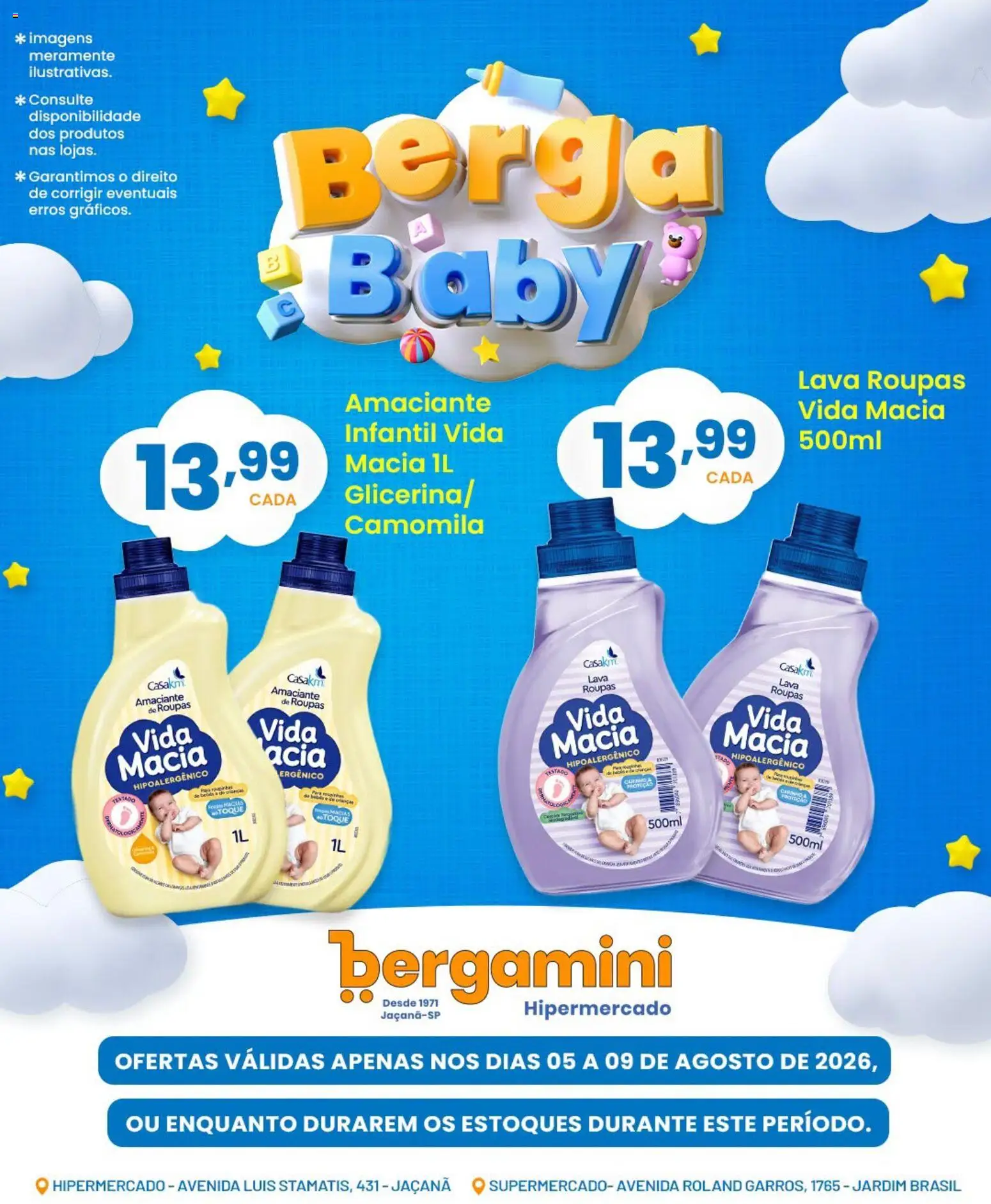 Supermercado Bergamini Folheto - válido de 05/08/2026 | Página: 4 | Produtos: Amaciante de roupas, Roupas, Amaciante