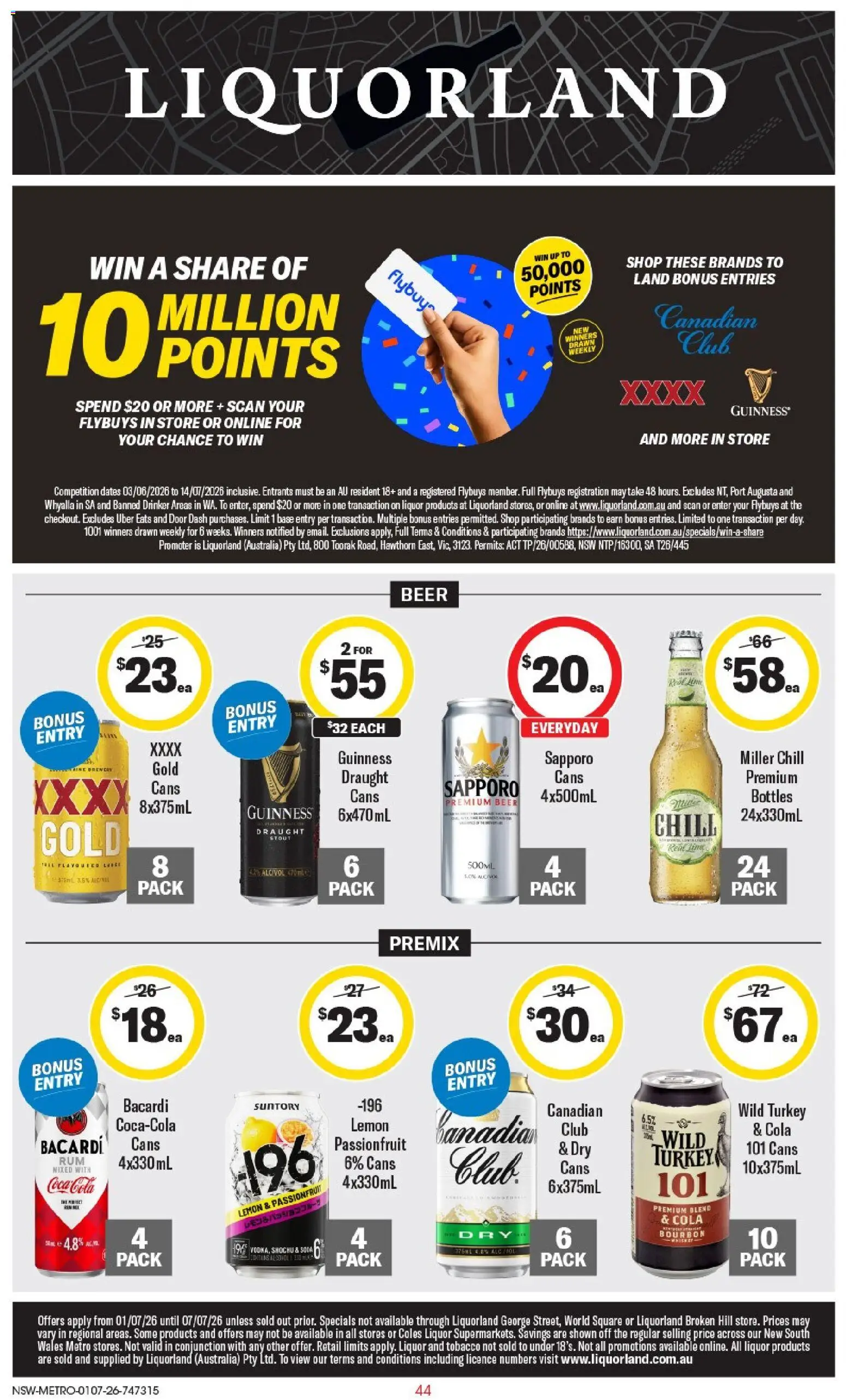 Coles catalogue - valid from 01/07/2026 | Page: 44 | Products: Door, Beer, Coca Cola, Passionfruit