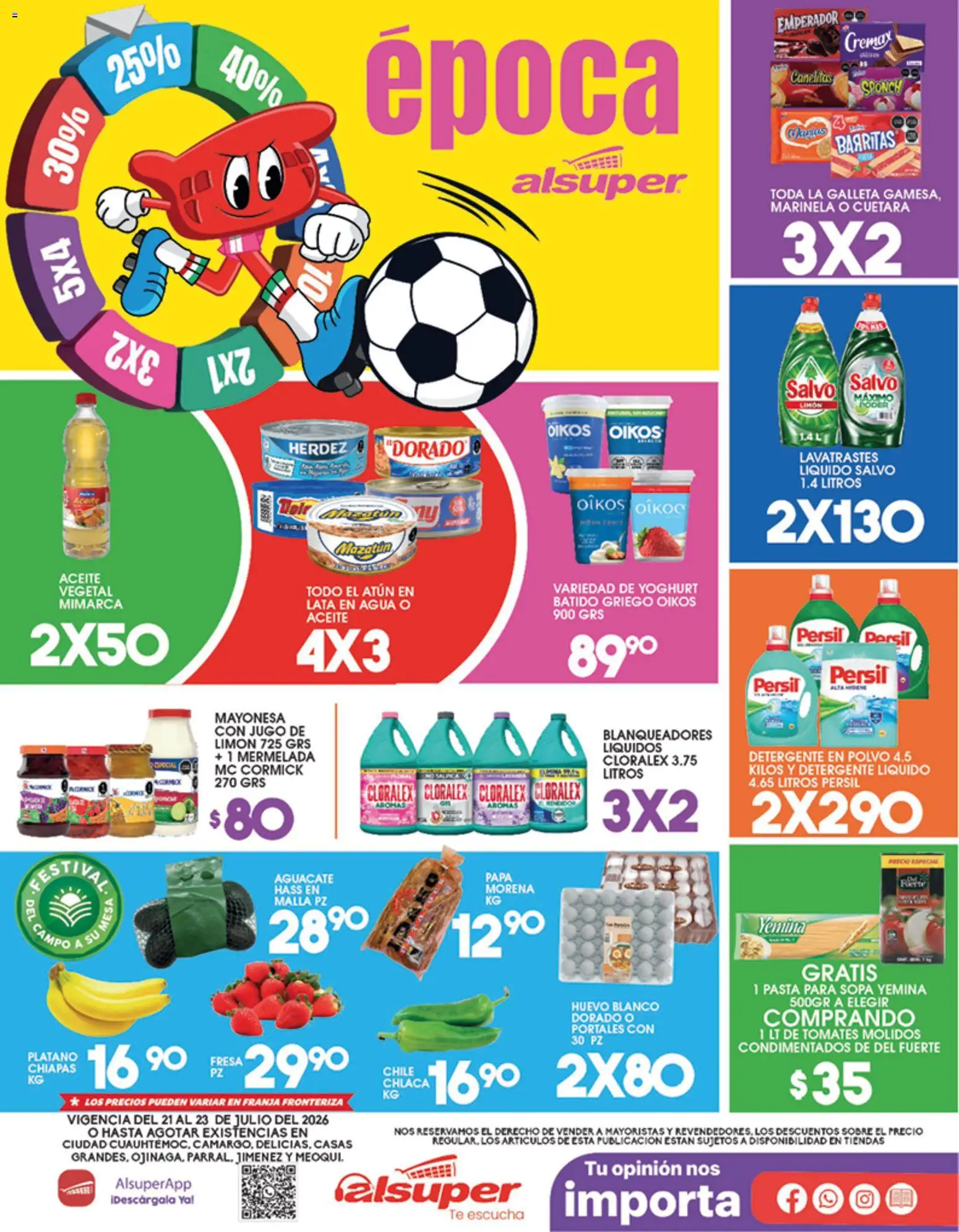 Nuevas ofertas de Alsuper válidas en toda la República Mexicana desde el 21/07/2026. ¡Encuentra las mejores ofertas en Alsuper folleto! | Página: 1