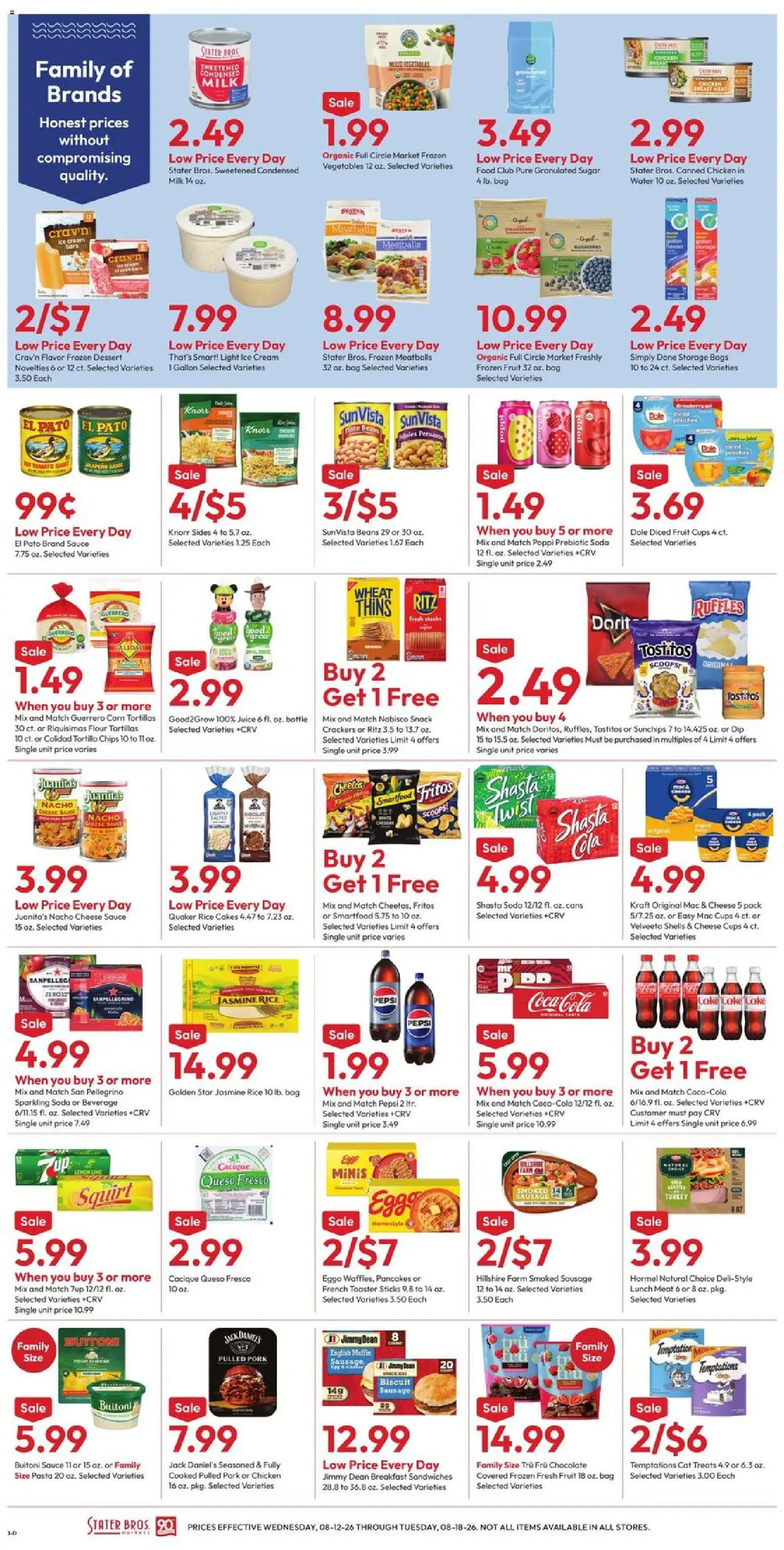 Stater Bros Weekly Ad - valid from 08/12/2026 | Page: 3 | Products: Milk, Rice, Pulled pork, Flour