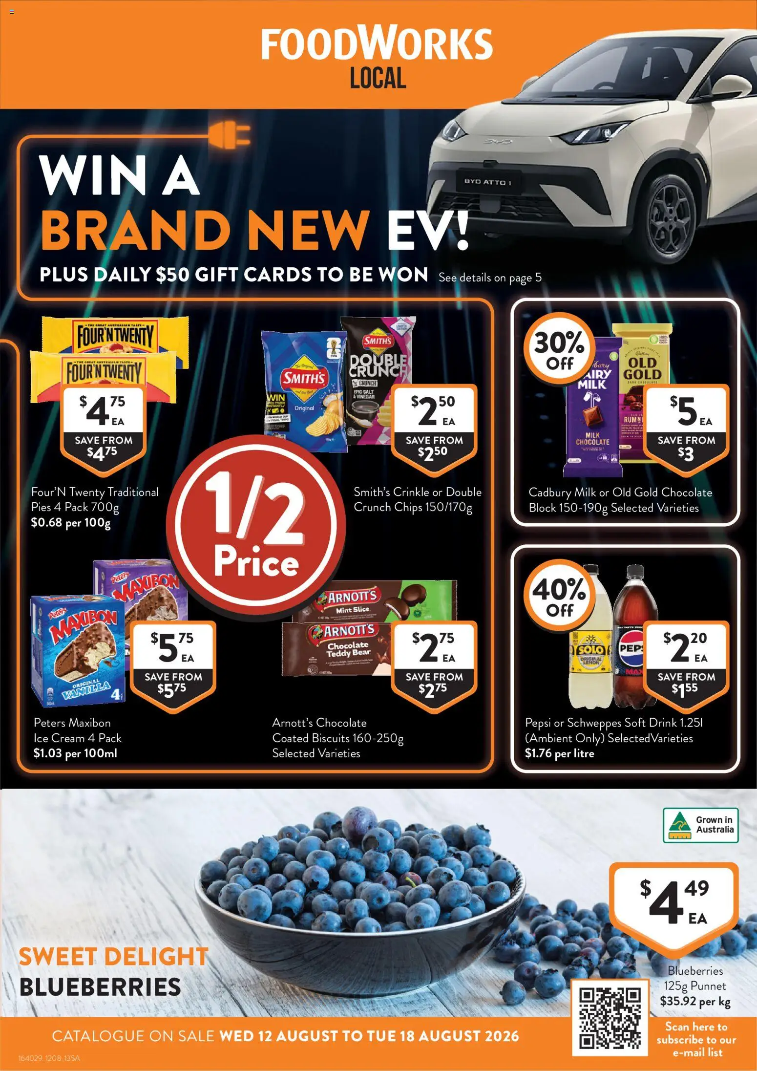 Foodworks catalogue - valid from 12/08/2026 | Page: 1 | Products: Pepsi, Chips, Lemon, Ice