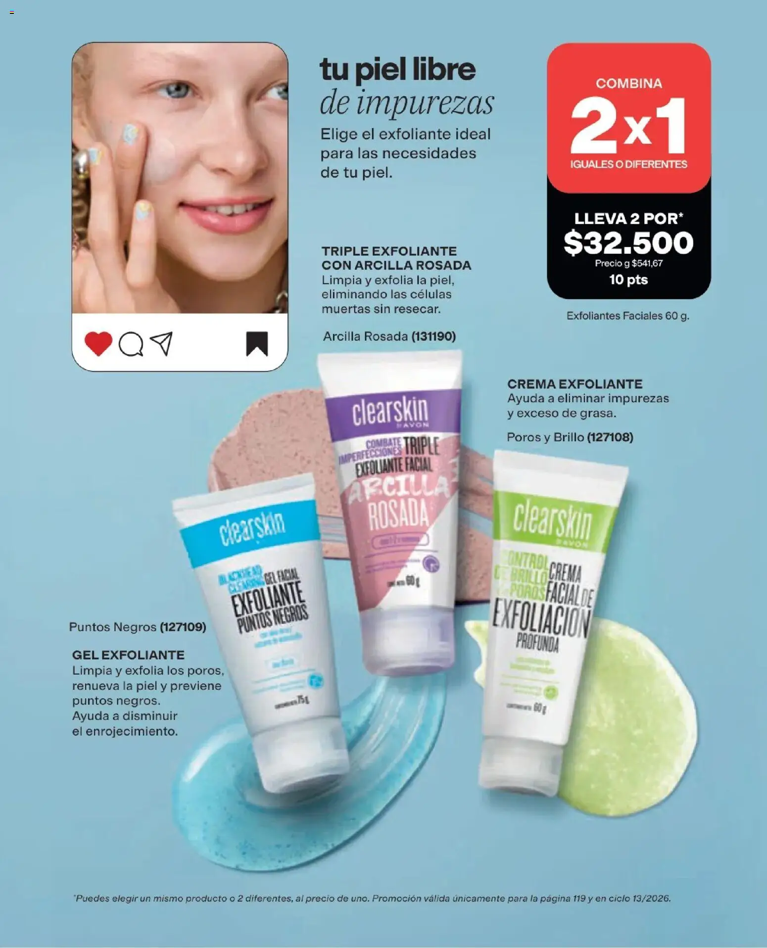 Avon revista - valida desde el 16/08/2026 | Página: 119 | Productos: Exfoliante facial, Crema, Brillo
