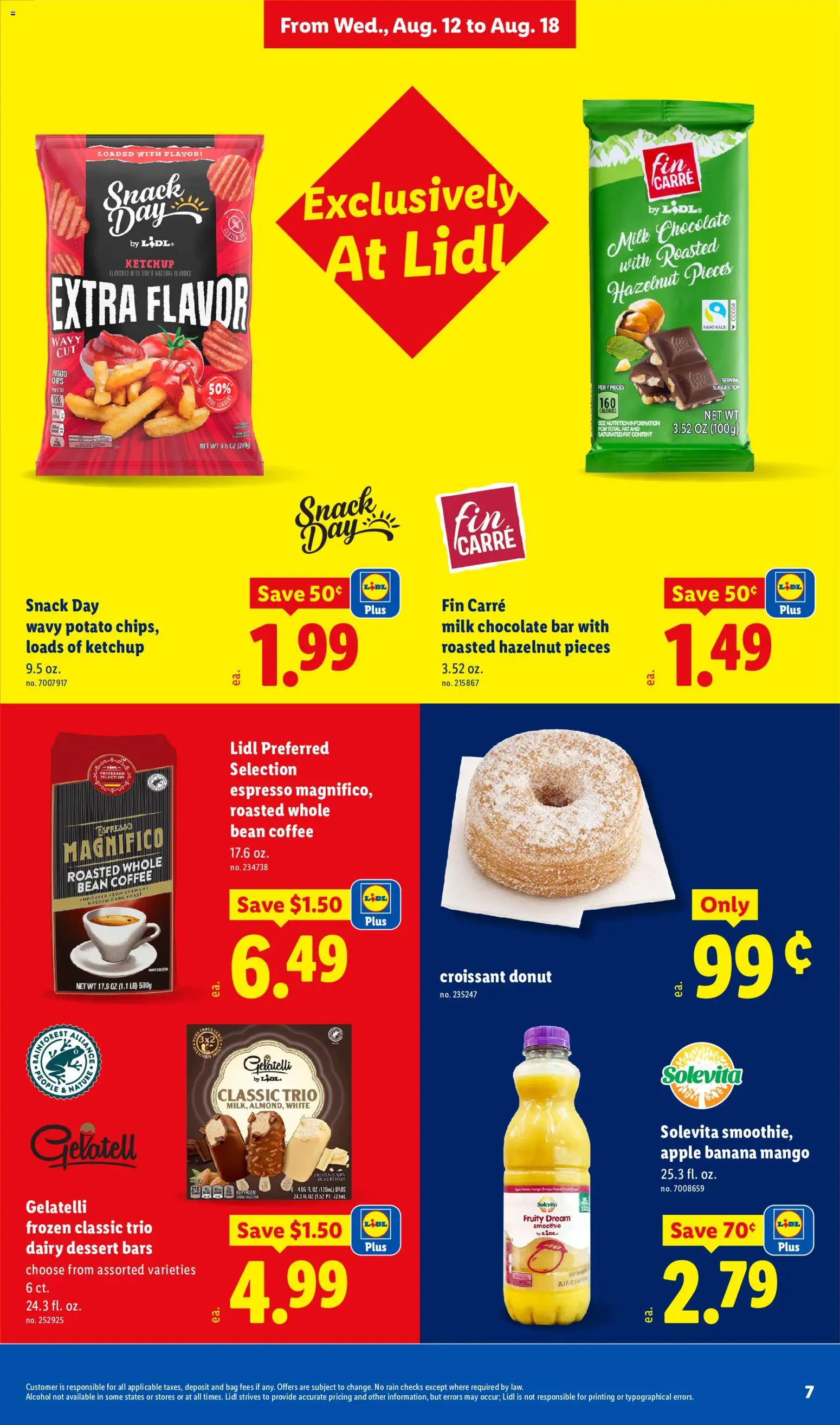 Lidl Weekly Ad - valid from 08/12/2026 | Page: 7 | Products: Chocolate, Cocoa, Ketchup, Donut