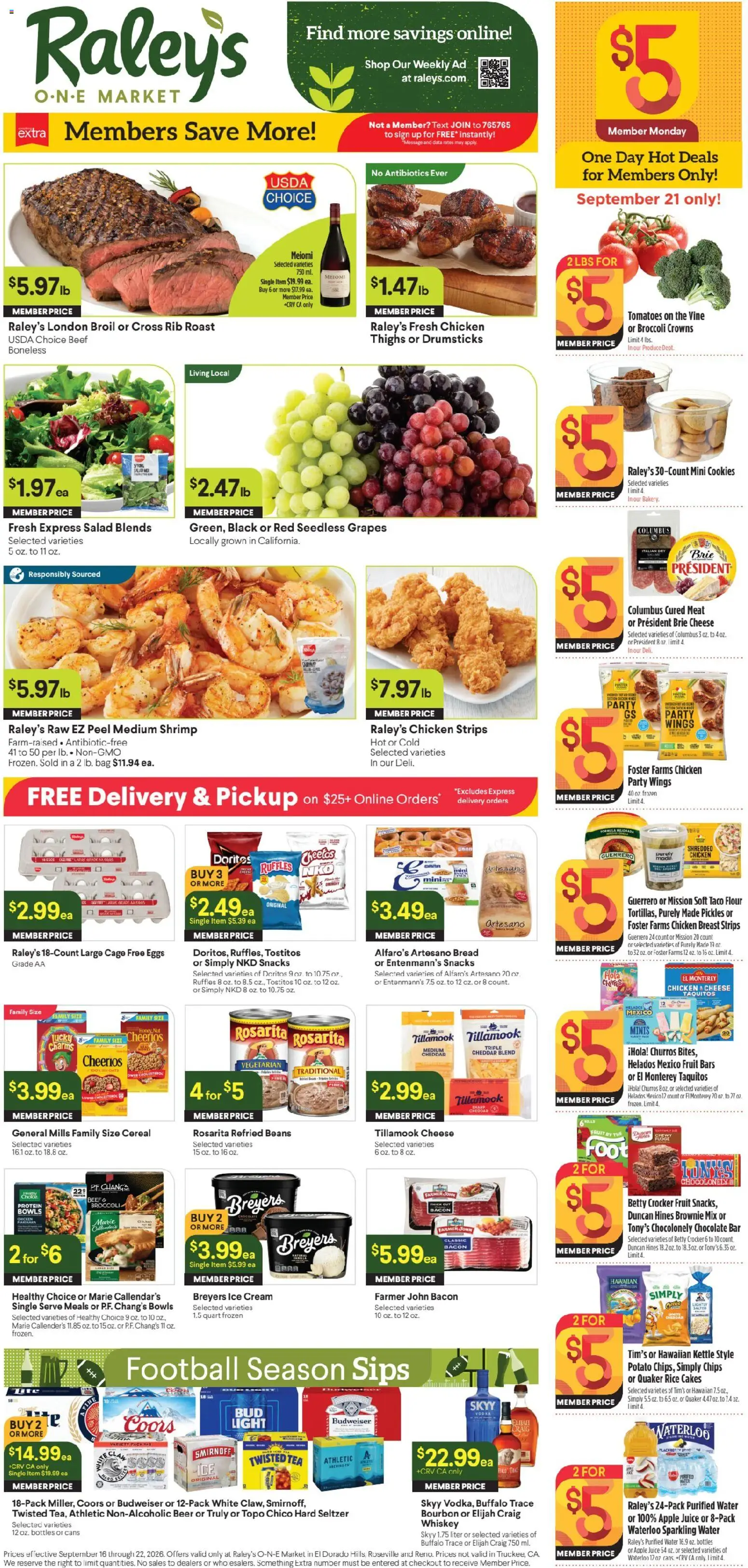Raley's Ad - valid from 09/16/2026 | Page: 1 | Products: Chocolate, Pickles, Cereal, Snacks