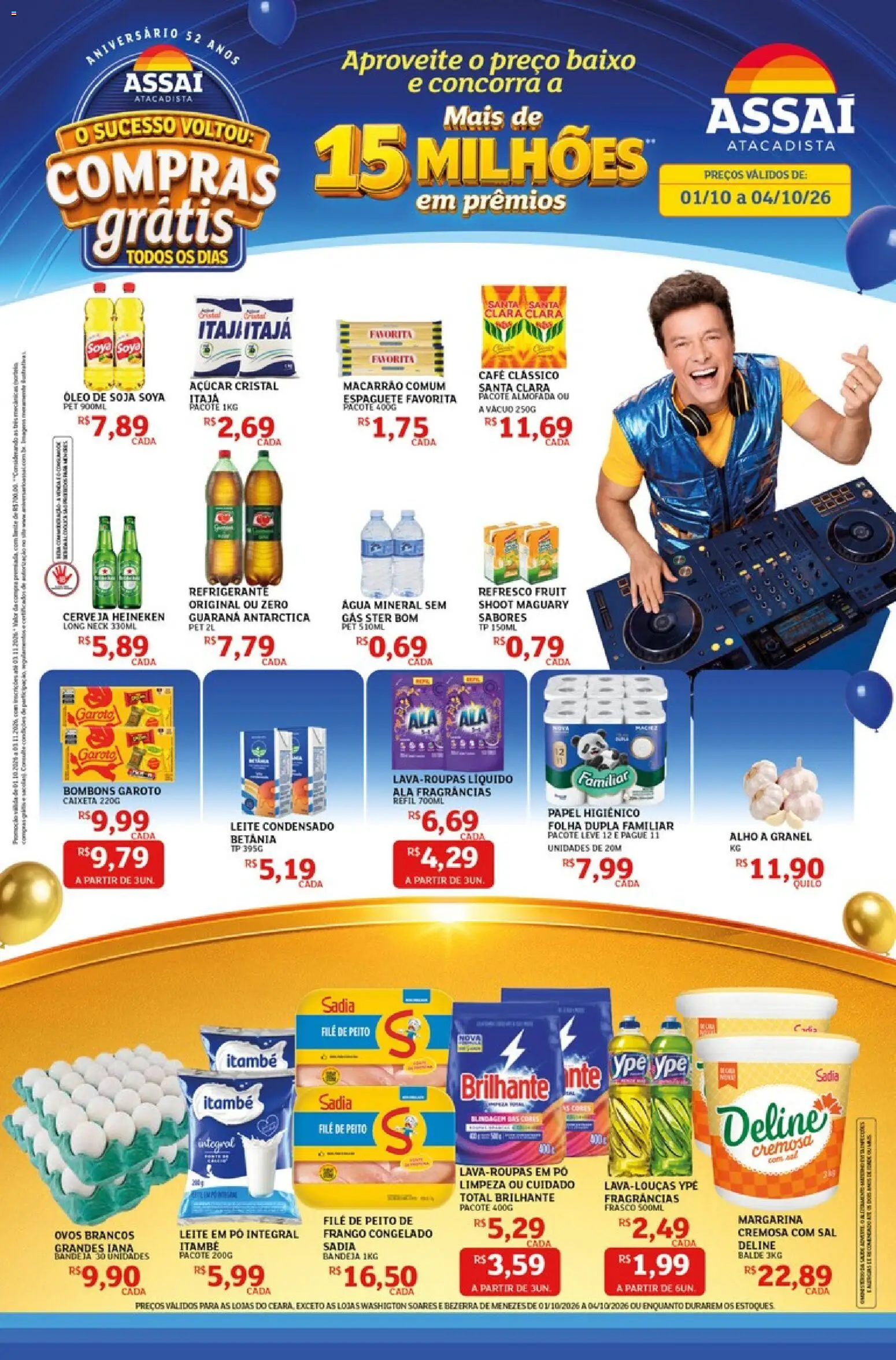 Assaí Atacadista Folheto - válido de 01/10/2026 | Página: 1 | Produtos: Pó, Ovos, Água, Sal