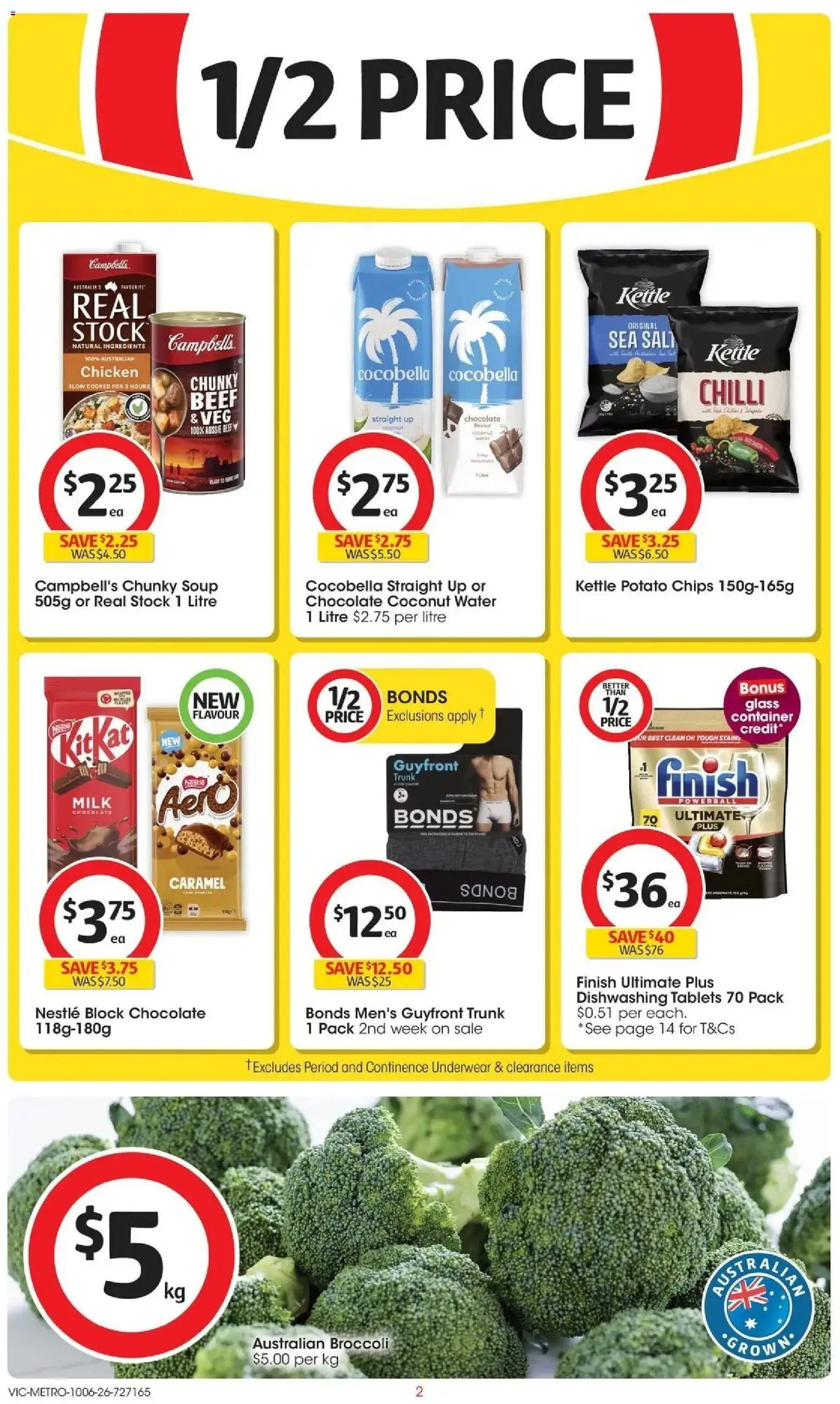 Coles catalogue - valid from 10.06.2026 | Page: 2 | Products: Milk, Chicken, Underwear, Soup