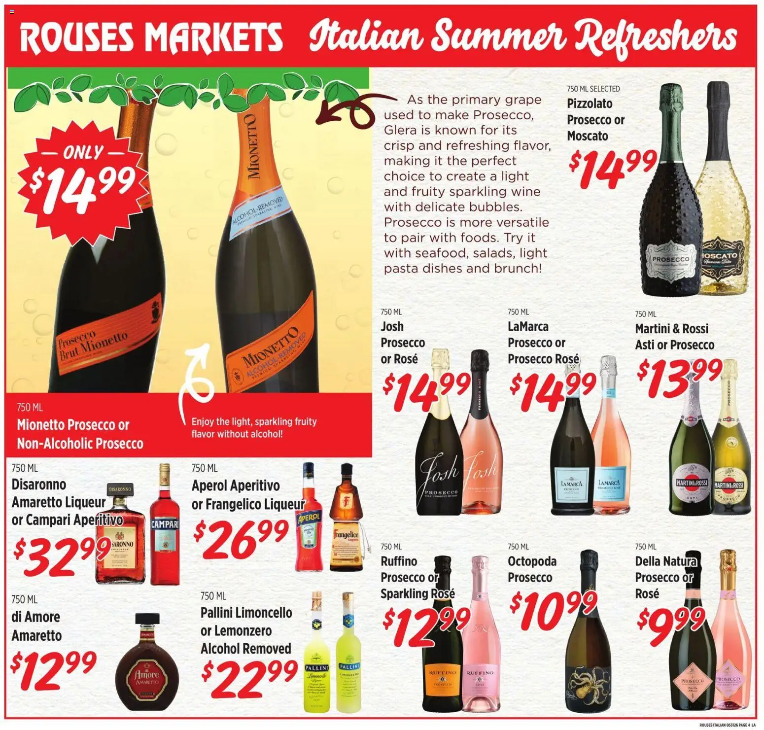 Rouses Monthly - LA - valid from 27.05.2026 | Page: 4 | Products: Wine, Pasta