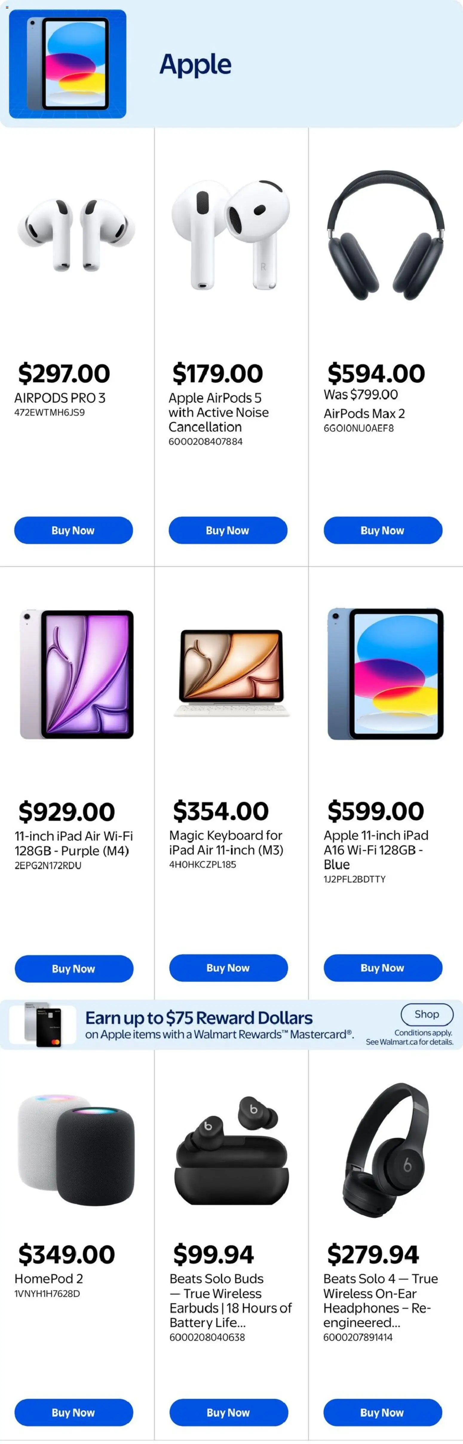 Walmart flyer valid from Oct 1, 2026 | Page: 7 | Products: Tablet, Headphones, Speaker, Battery