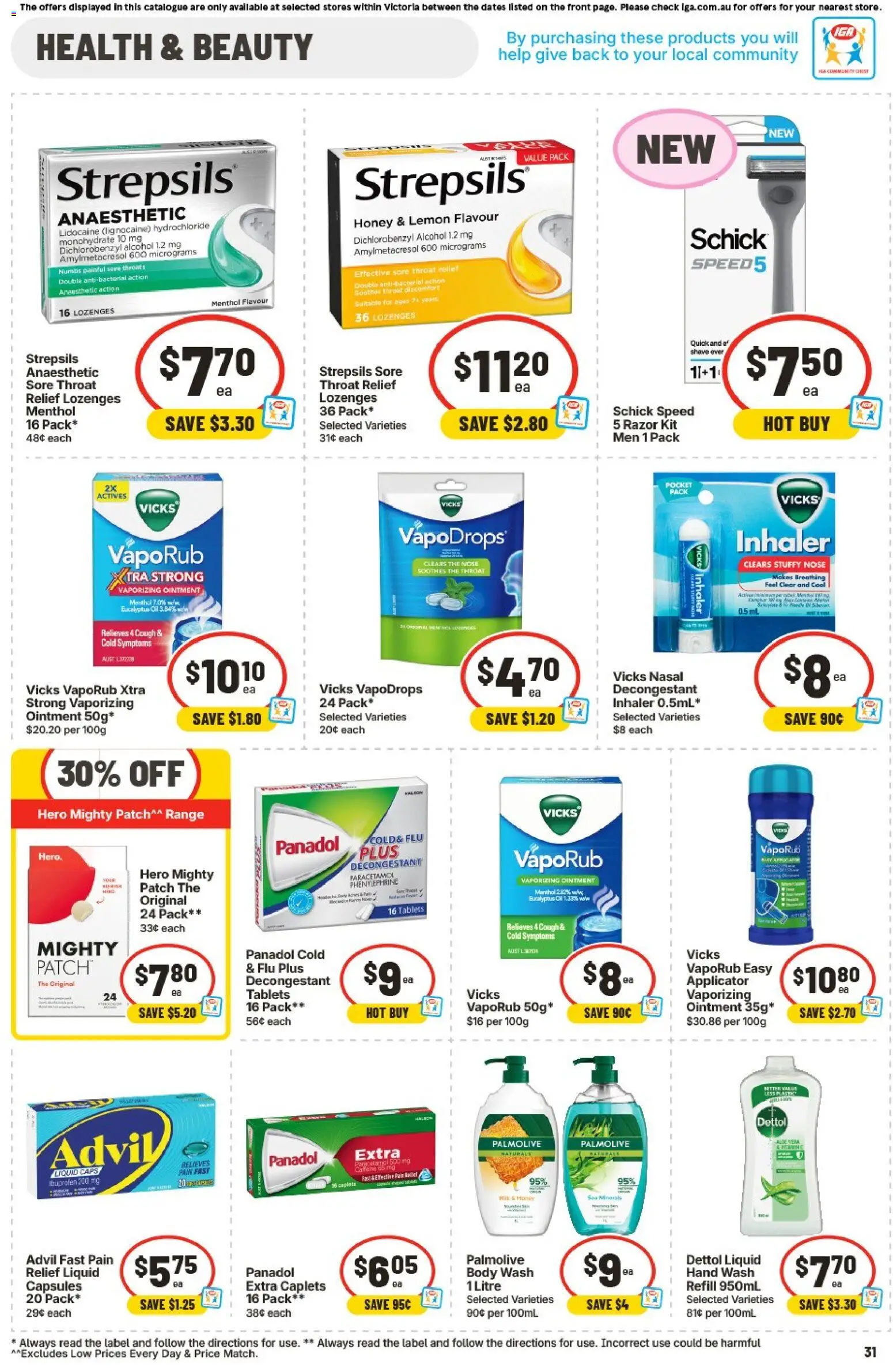 IGA catalogue - valid from 29/07/2026 | Page: 31 | Products: Milk, Razor, Tablets, Hand wash