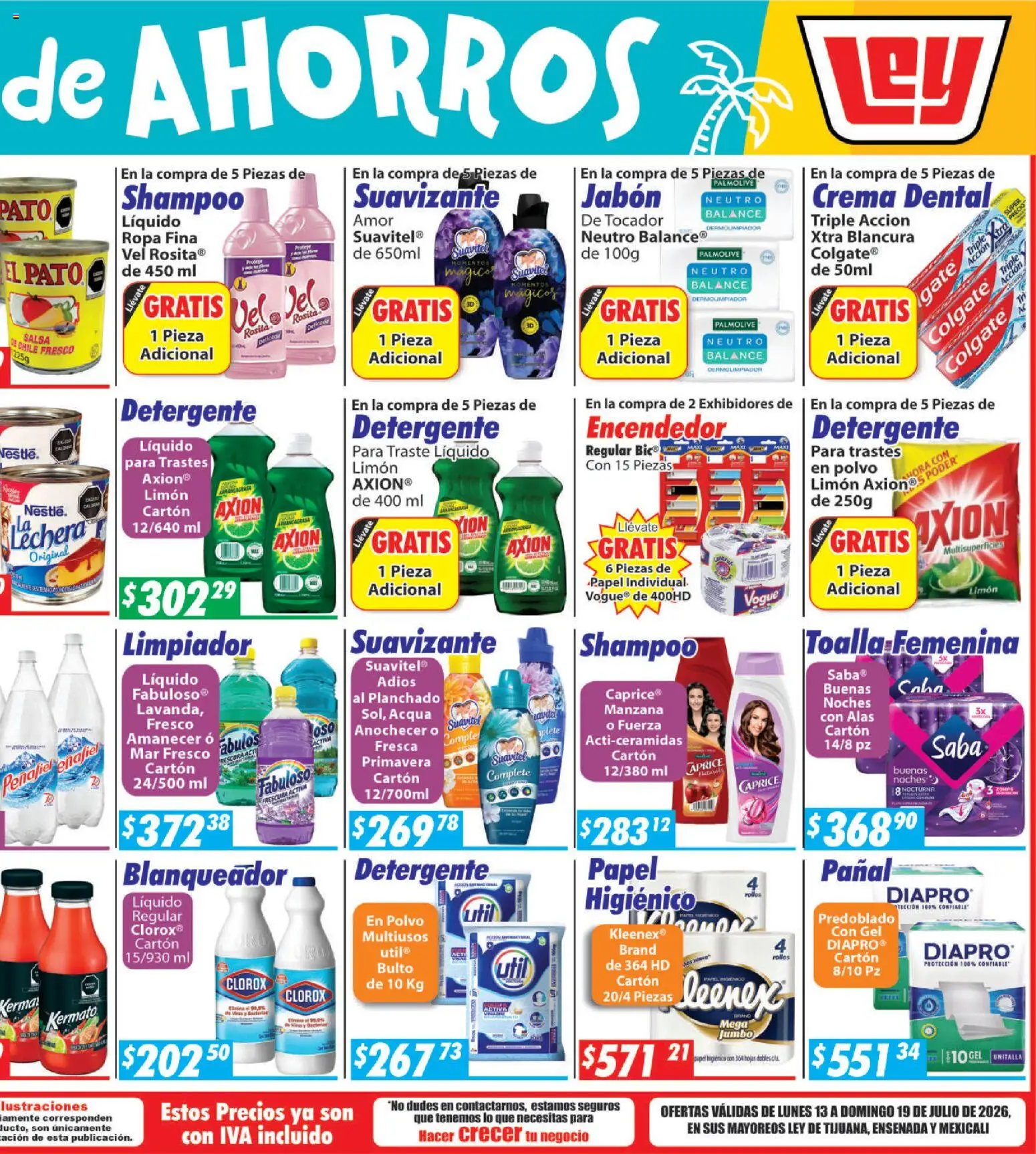 Nuevas ofertas de Casa Ley válidas en toda la República Mexicana desde el 13/07/2026. ¡Encuentra las mejores ofertas en Casa Ley folleto Frontera! | Página: 6 | Productos: Limón, Suavizante, Papel higiénico, Polvo