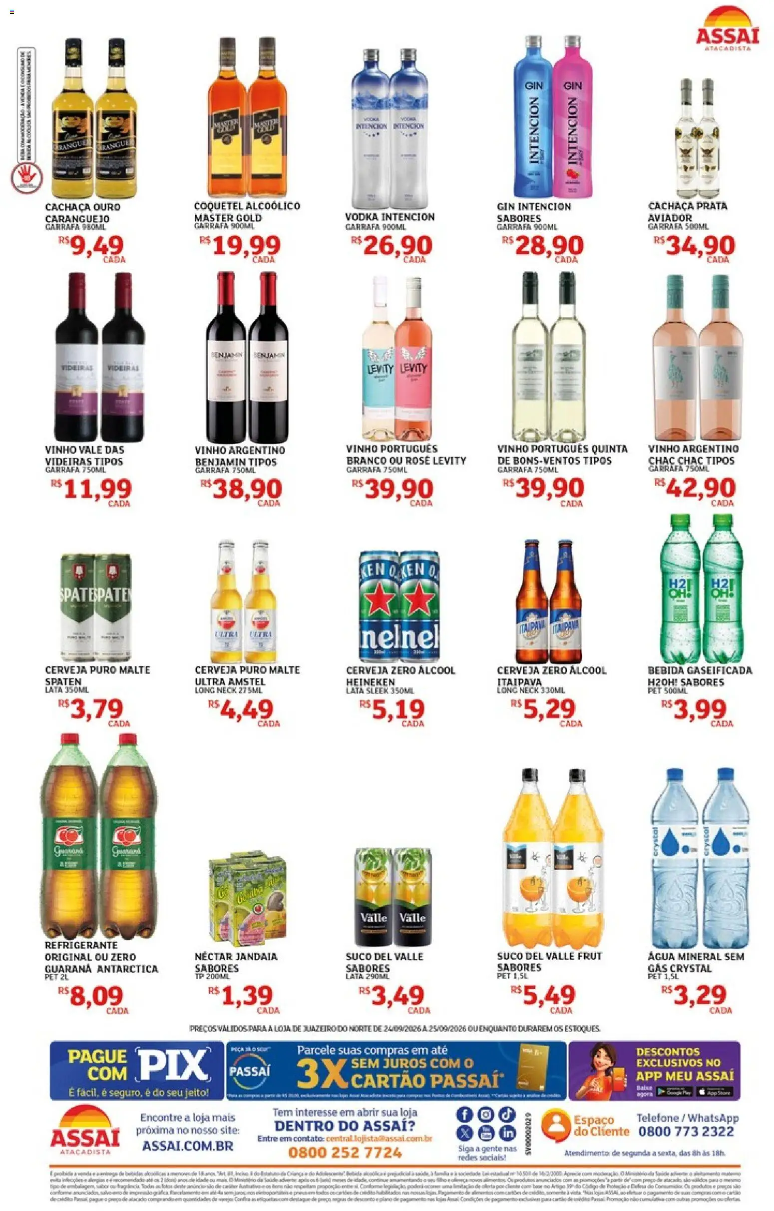 Assaí Atacadista Folheto - válido de 24/09/2026 | Página: 2 | Produtos: Guaraná, Cachaça, Suco, Vodka