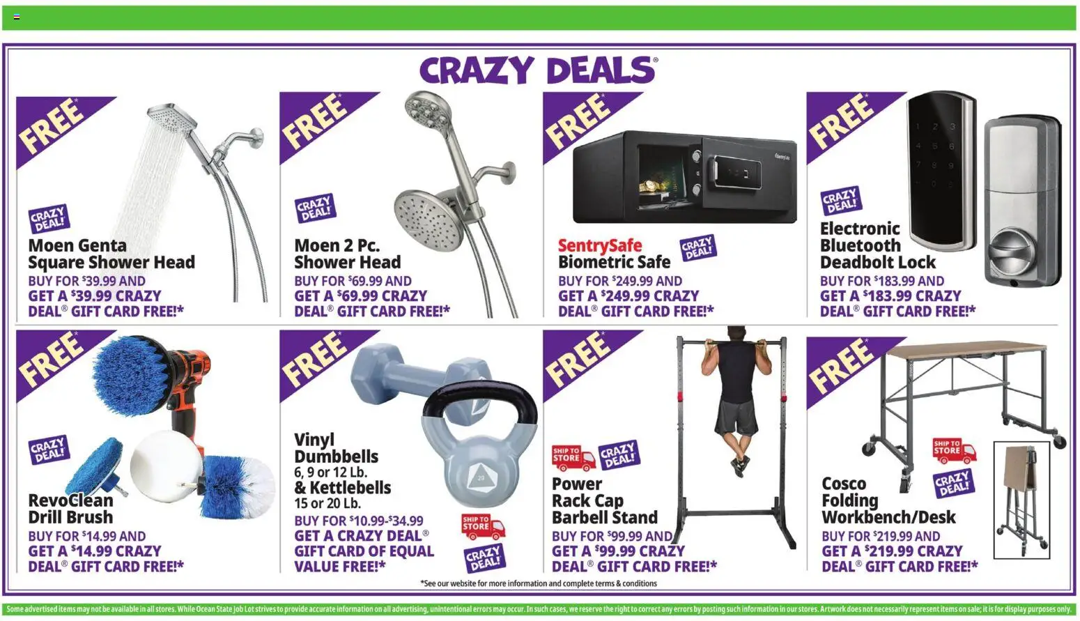 Ocean State Job Lot Weekly Ad - valid from 07/09/2026 | Page: 20 | Products: Safe, Shower, Shower Head, Cap